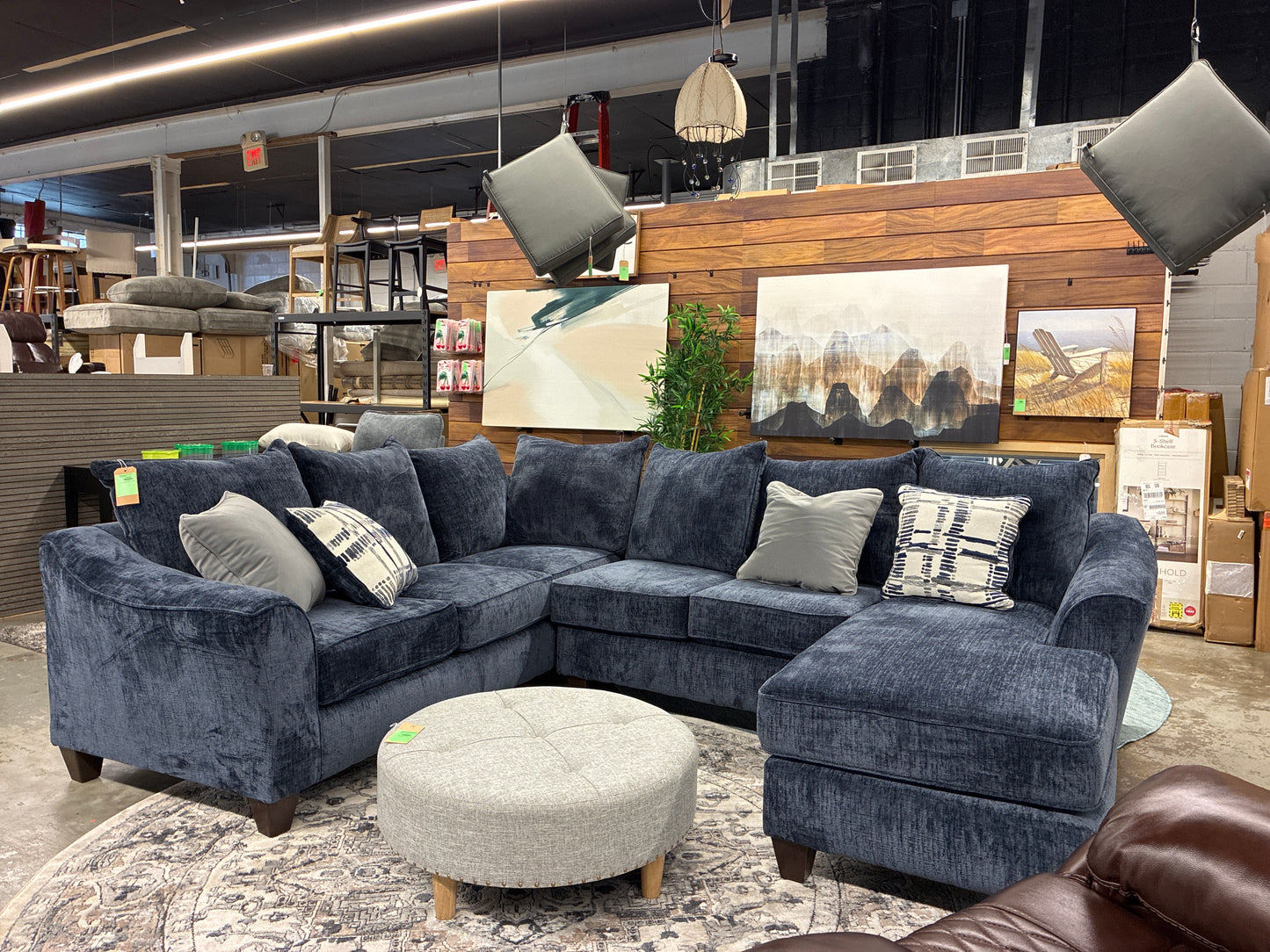 Captivate Lapis Sectional in Navy | Reversable Chaise