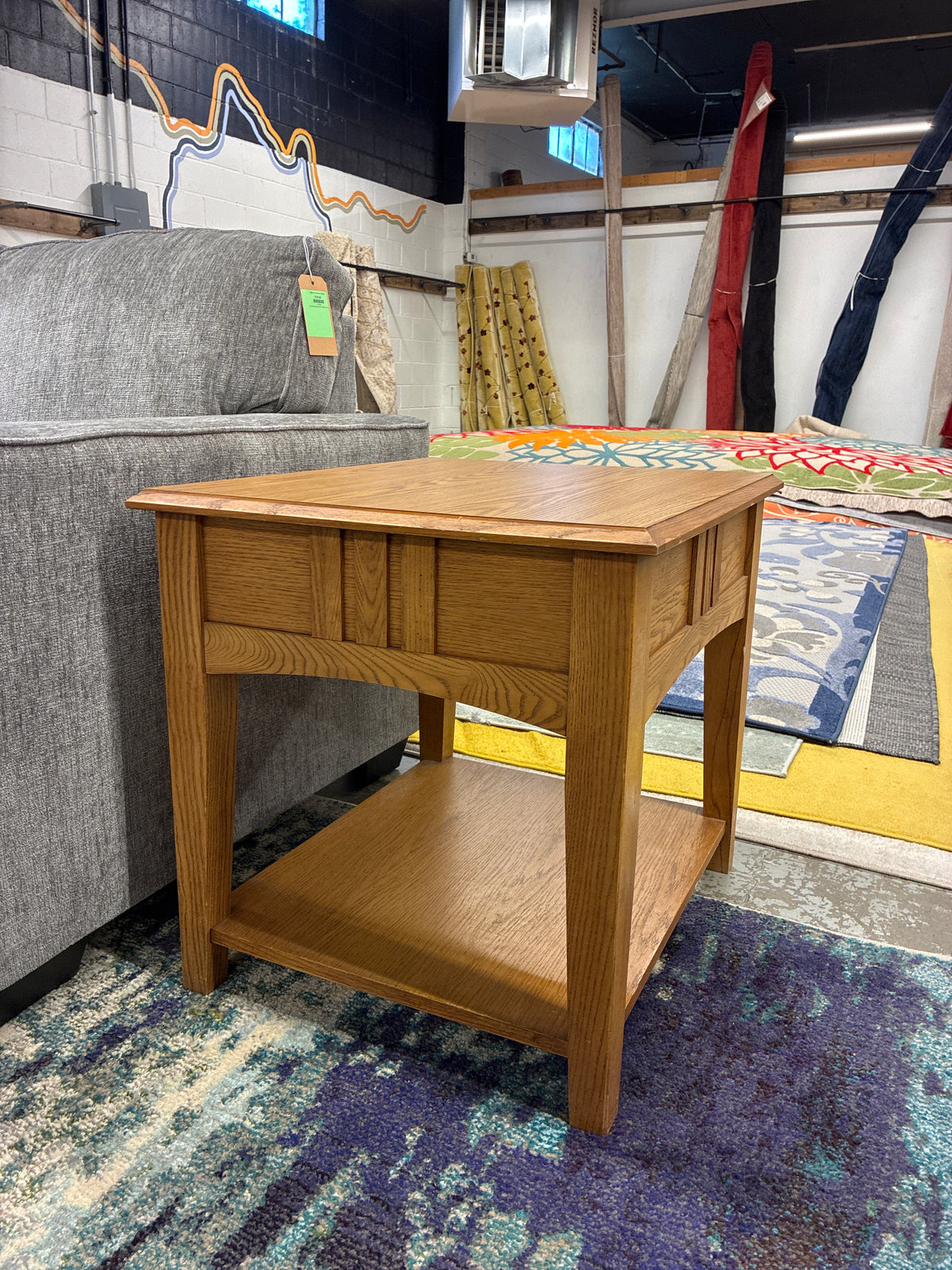 Mission Style Wooden Side Table *donated