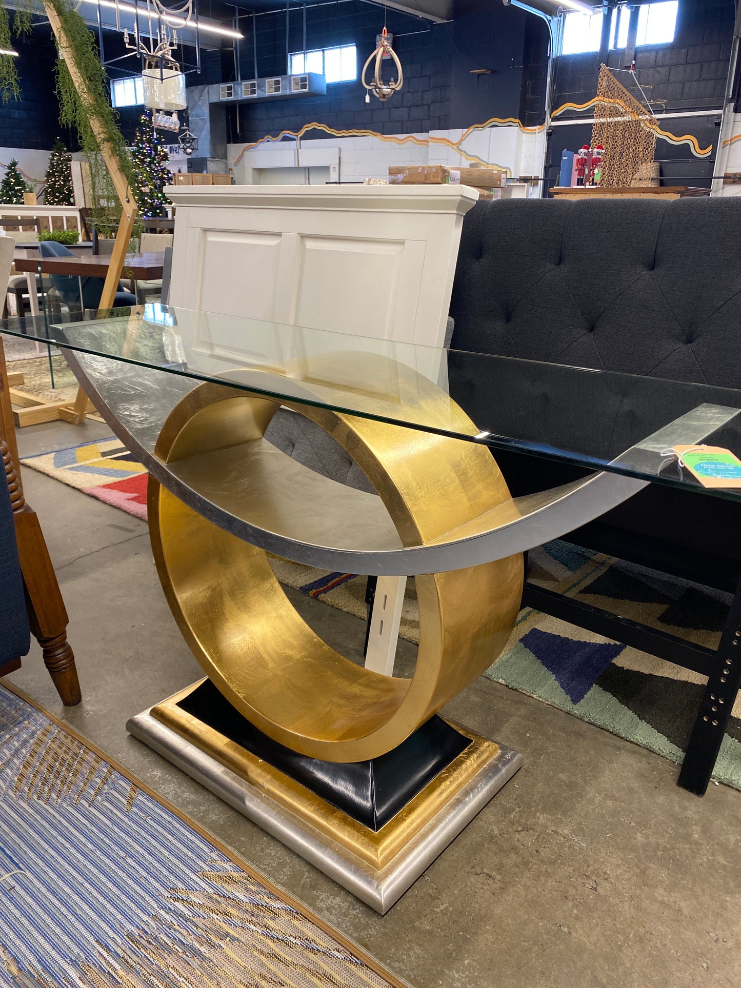 62'' Glass Top Console Table - - Retail Price: $2271