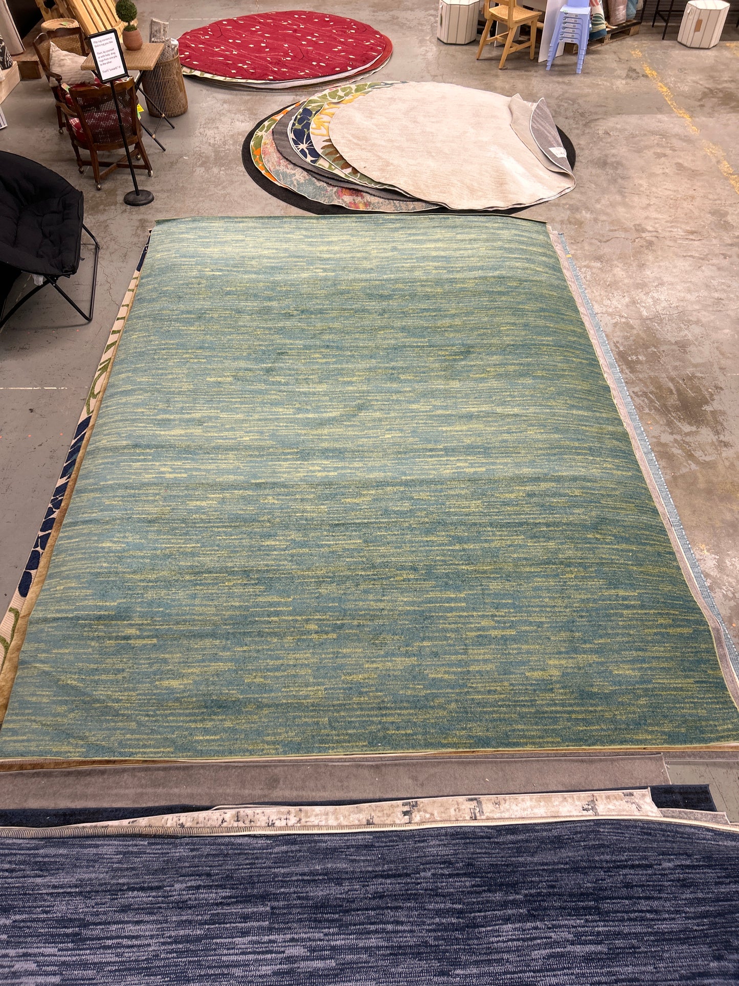 10’ x 14’ calm ocean area rug