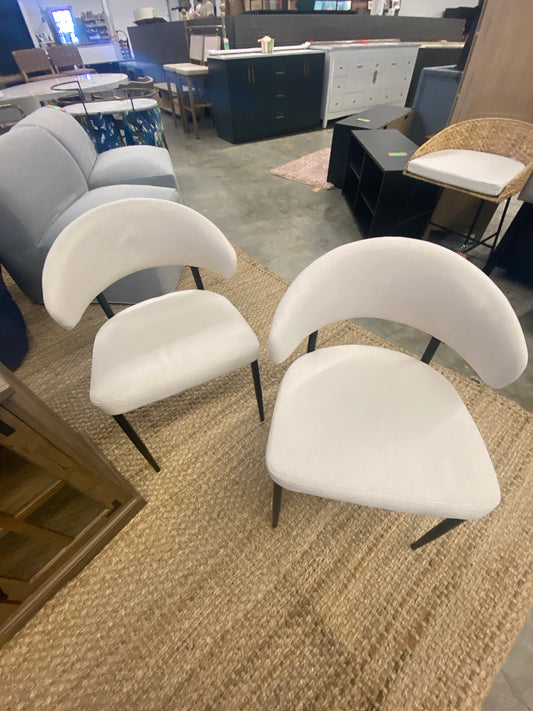Modern Curved Back Upholstered Dining Chair - 2pk - Ivory | Retail Price: $212