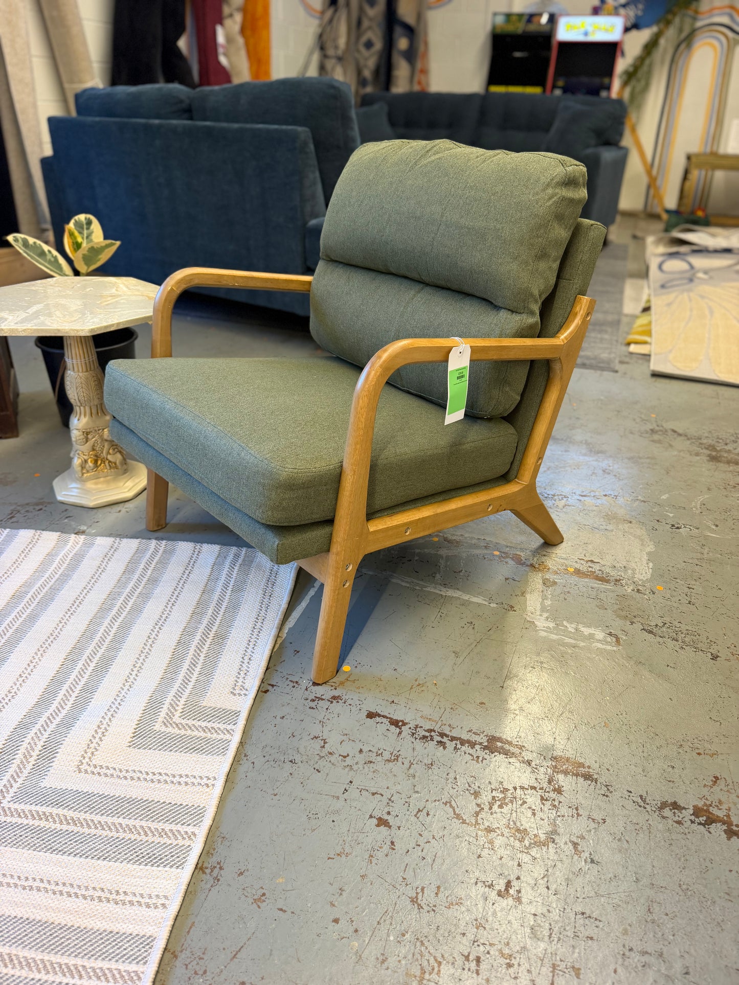 Mid Mod Green Accent Chair