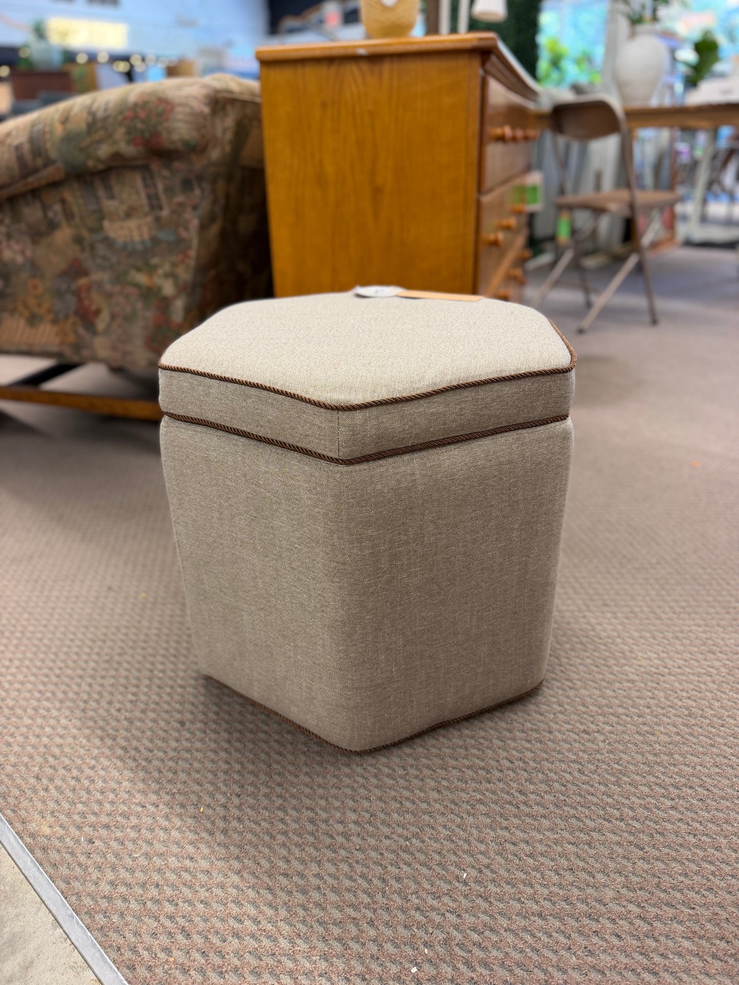Storage Ottoman Twisted Piping Retail: $110