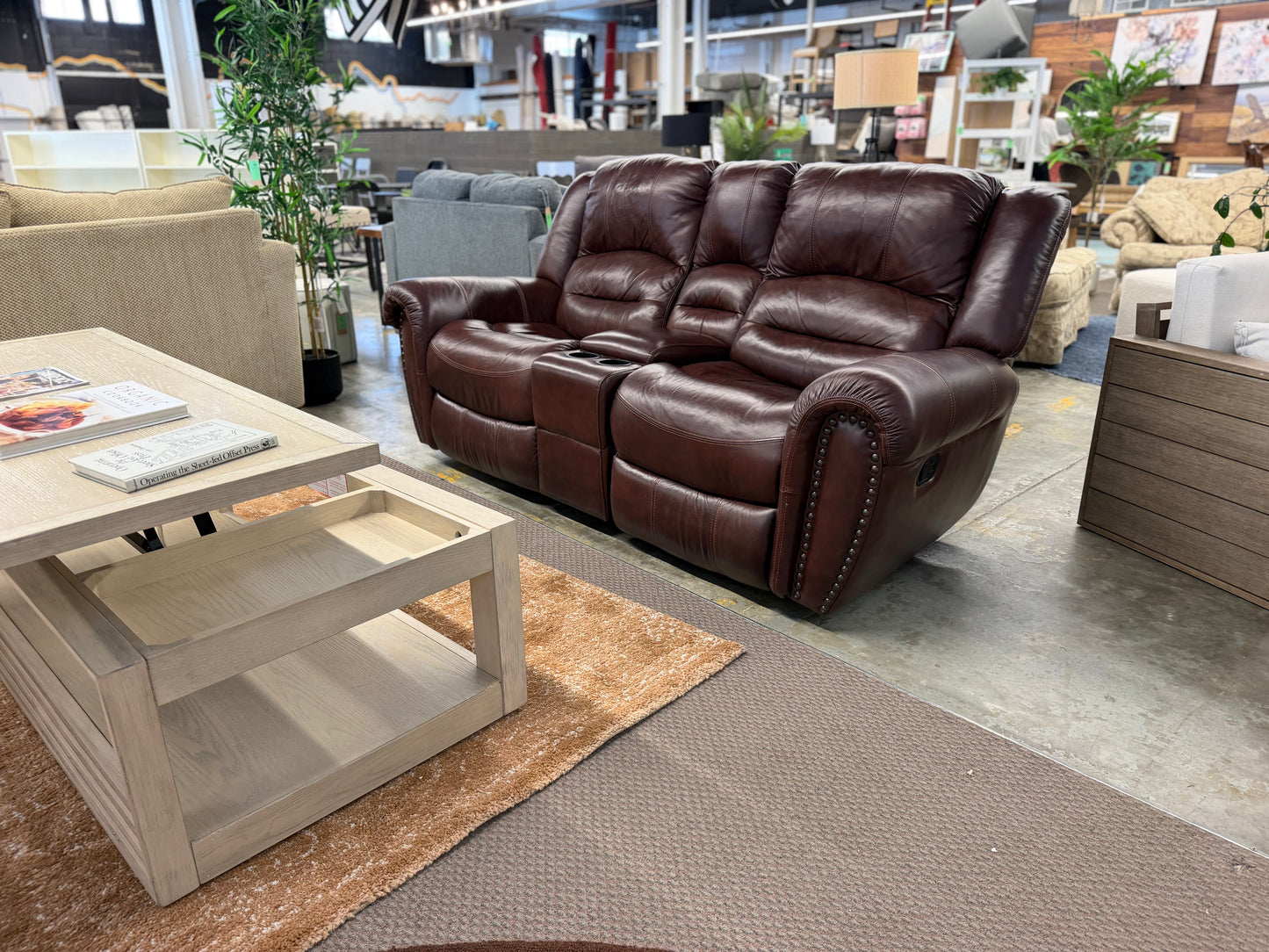 Manual Leather Dual Rocker Recliner *donated