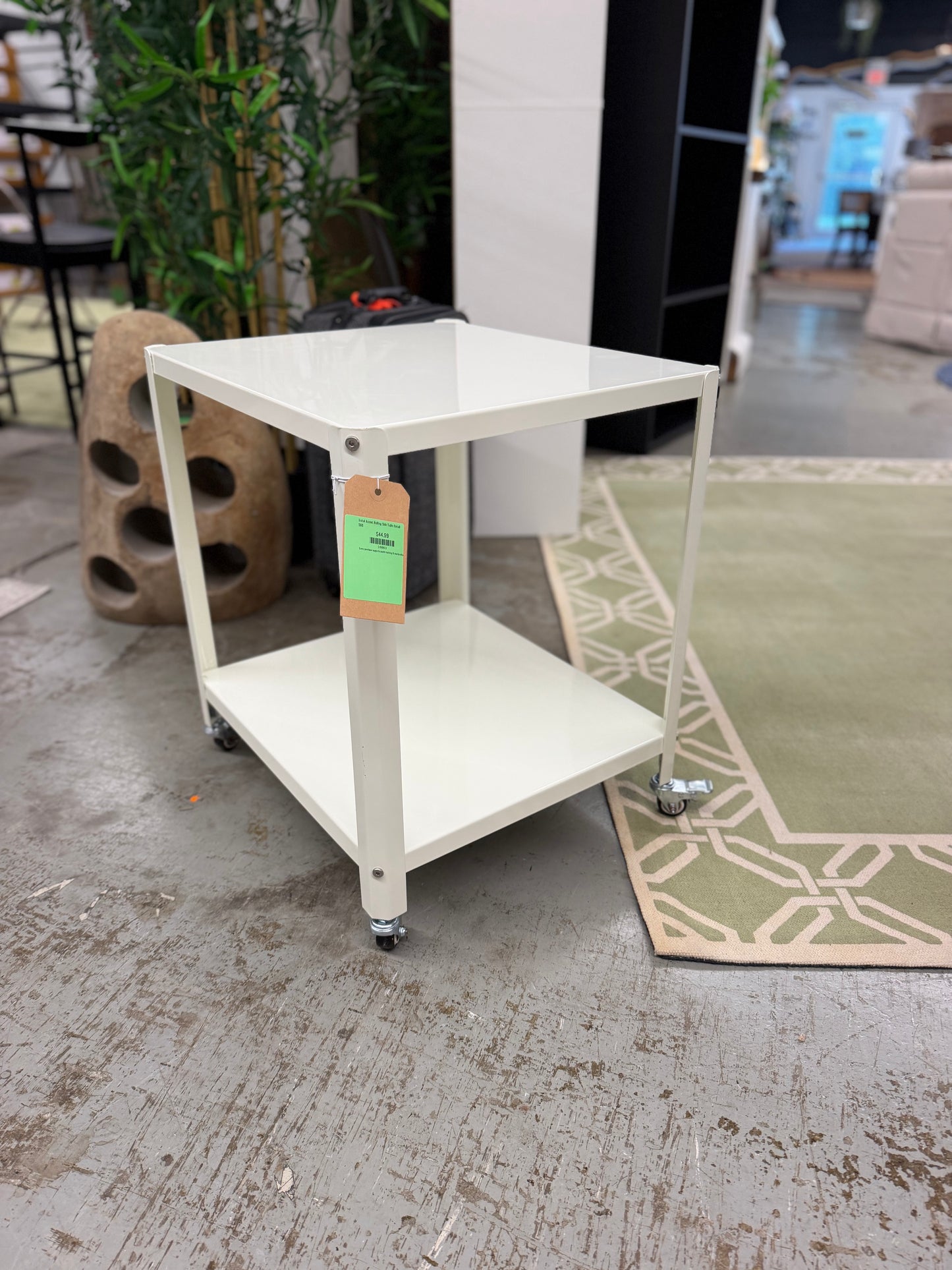 Metal Accent Rolling Side Table Retail: $60