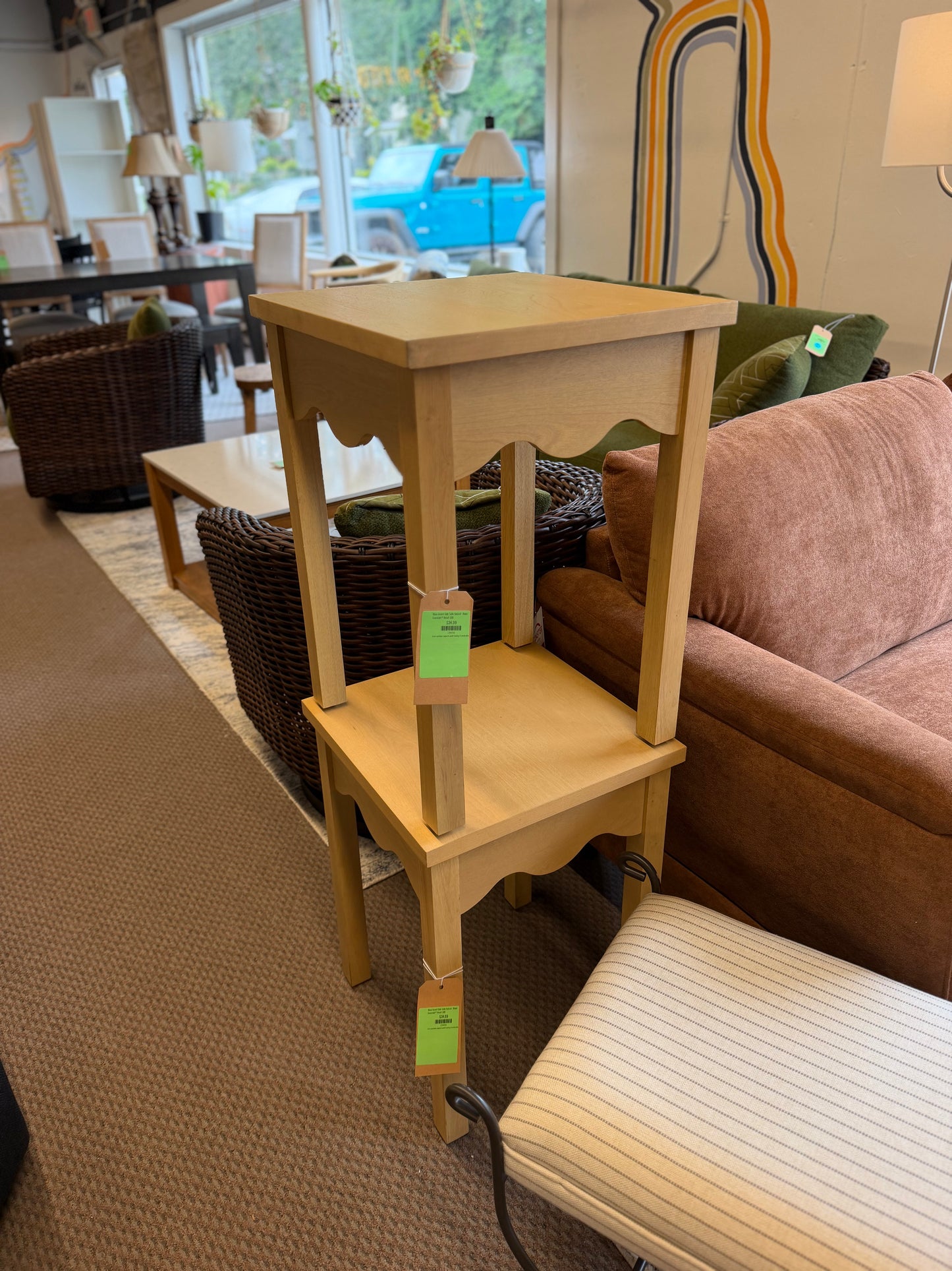 Wavy Accent Side Table Natural - Room Essentials™ Retail: $55