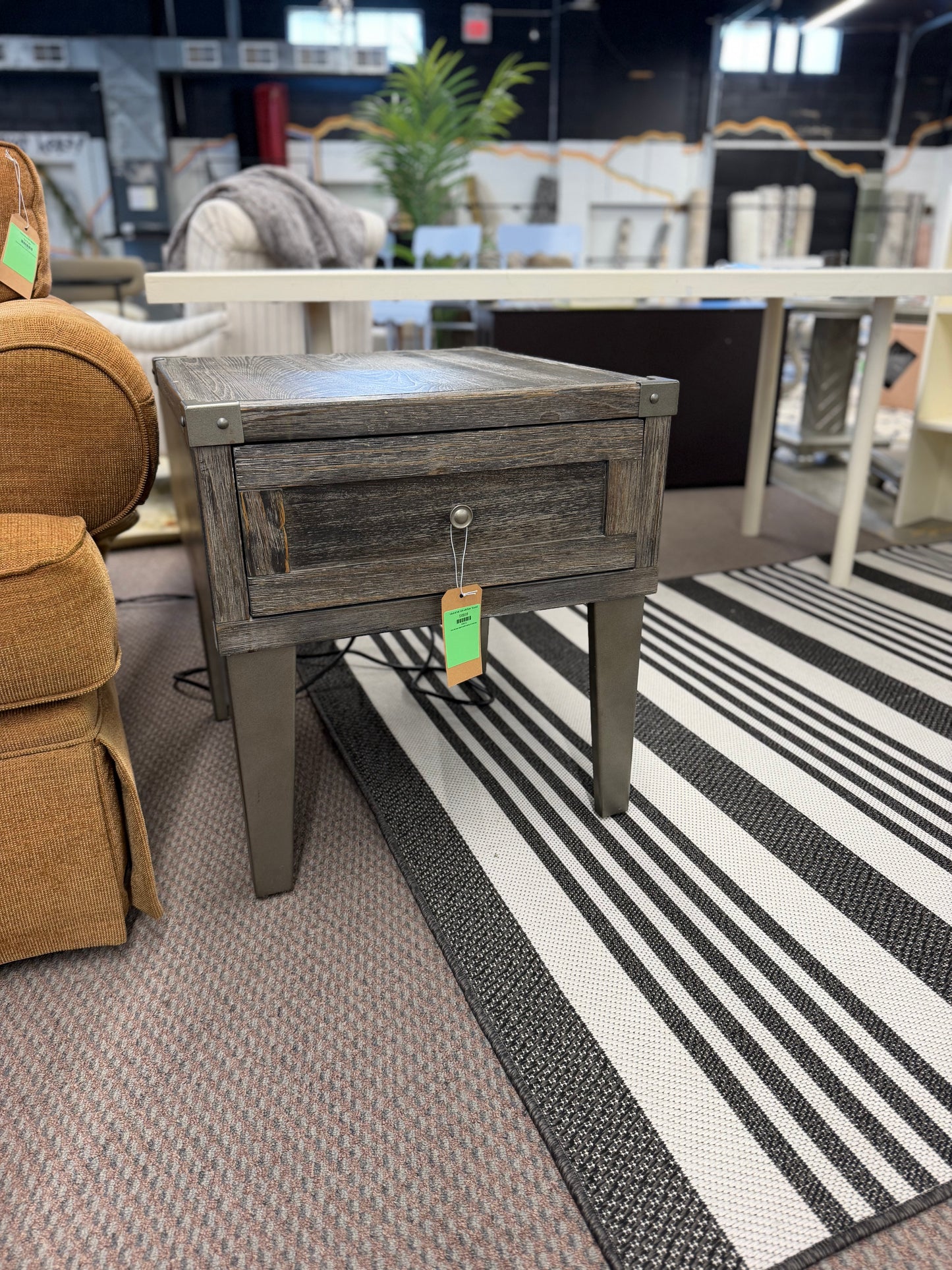 Industrial Side Table with Power *donated