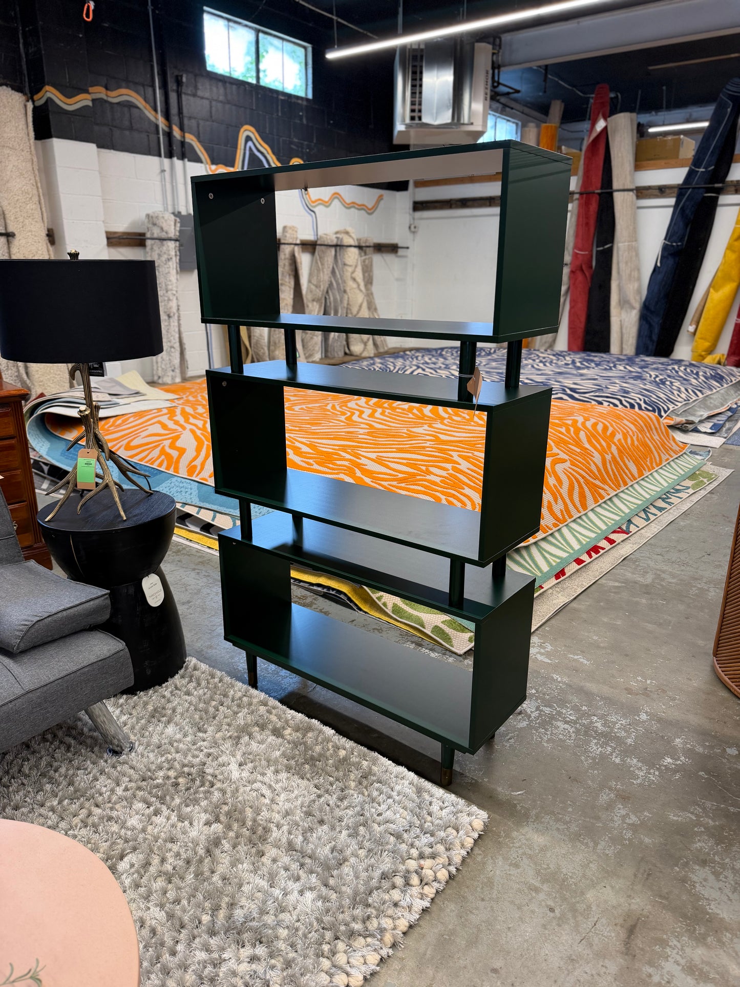 Dark Green 3 Tier Box Modern Shelf Retail: $219