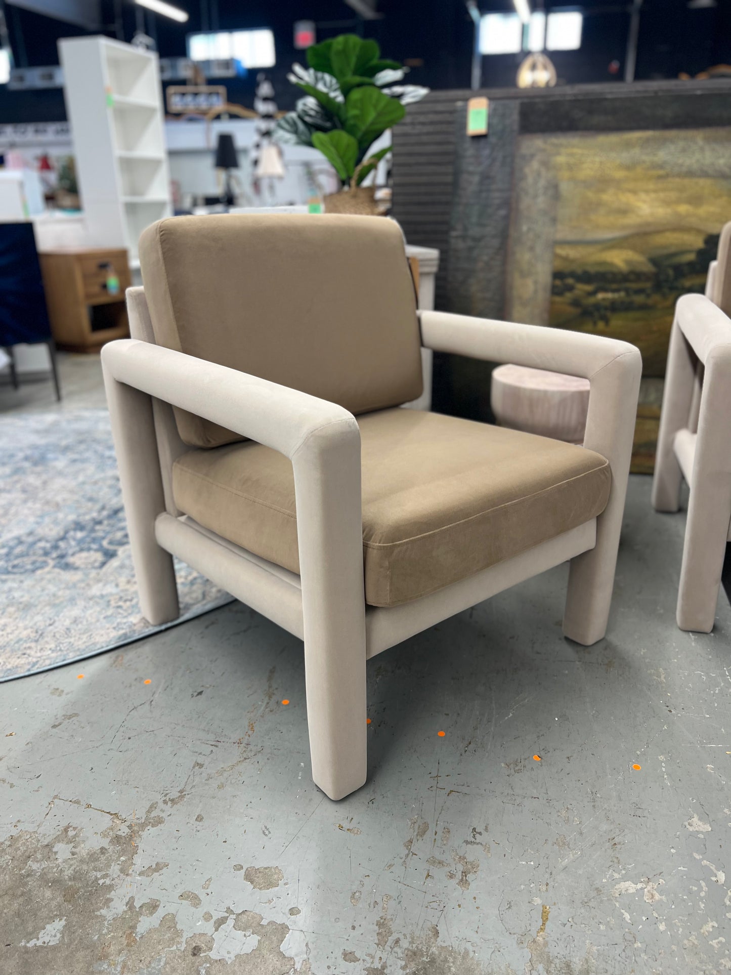 Upholstered Sculptural Accent Chair Brown - Threshold designed with Studio McGee: Polyester, Hardwood Frame | Retail Price: $300