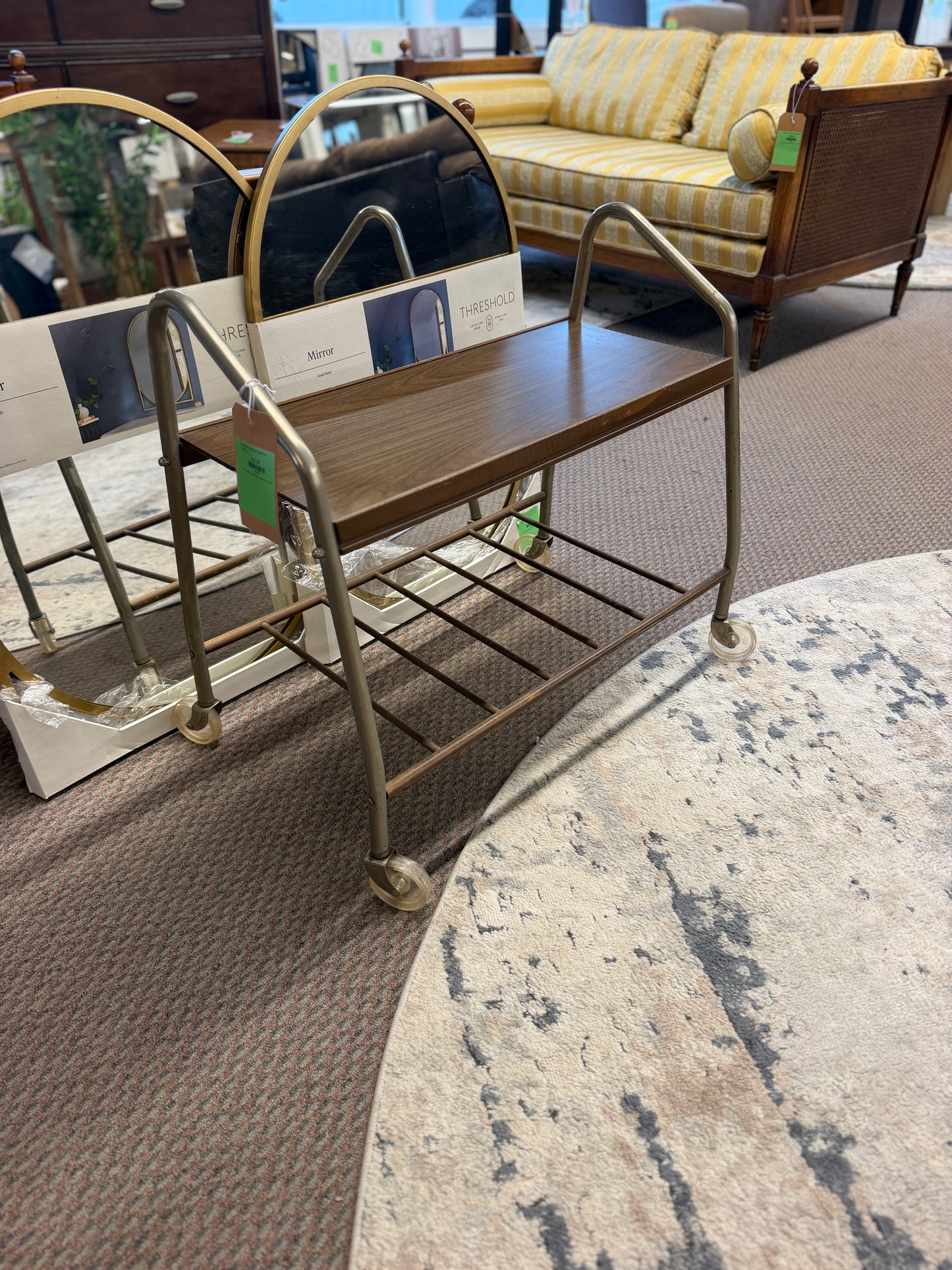 Vintage Side Table Shoe Bench Cart *donated
