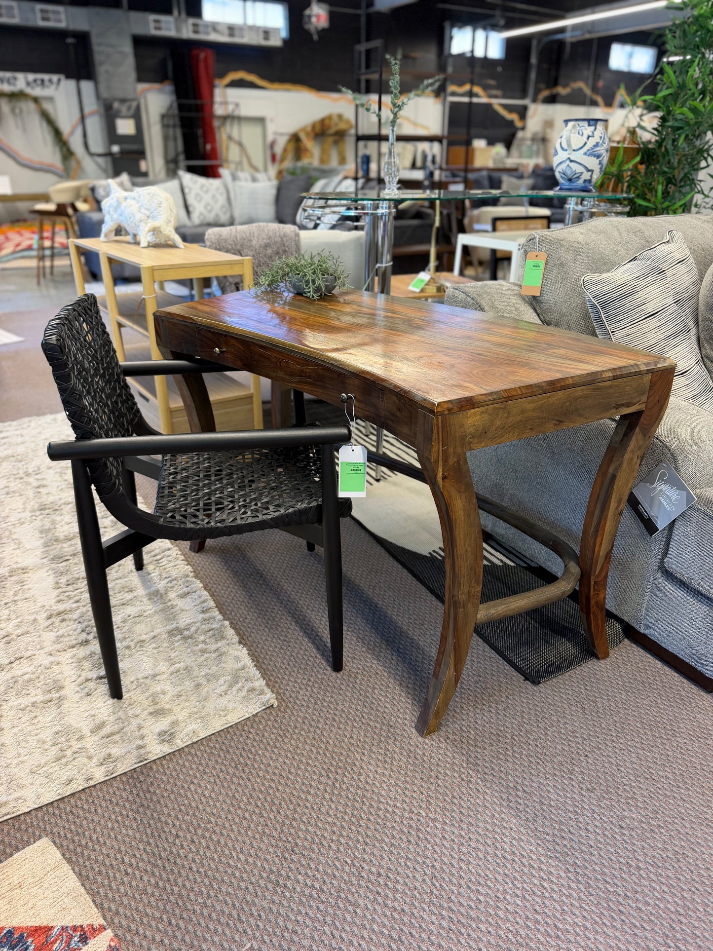 Coast to Coast Serida Solid Wood Curved Writing Desk Retail: $586+ *donated