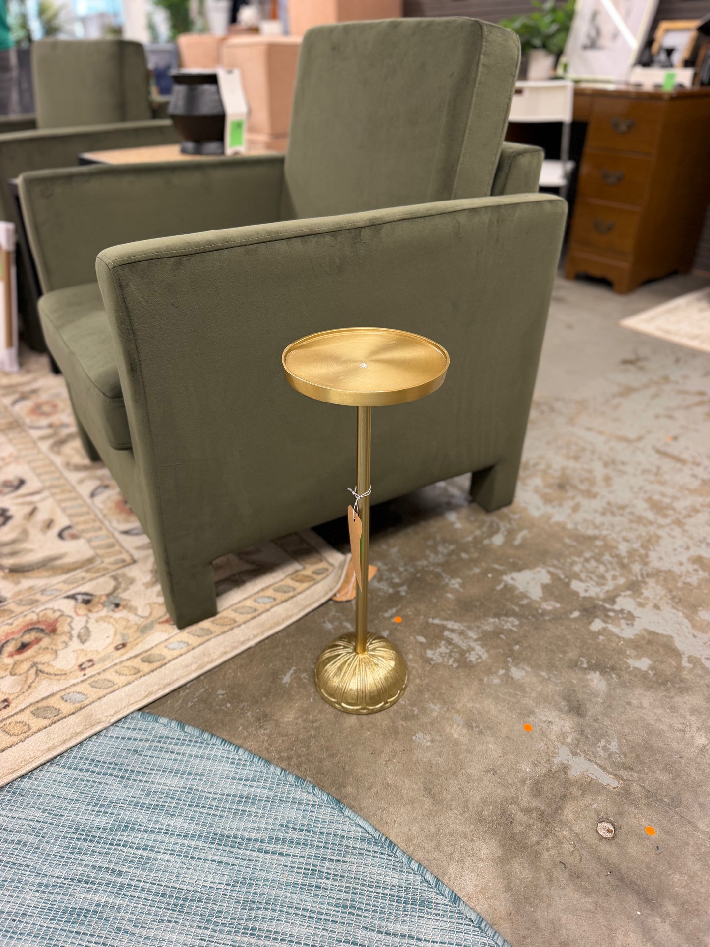 Catalana Round Figural Metal Drink Table Brass Retail: $60