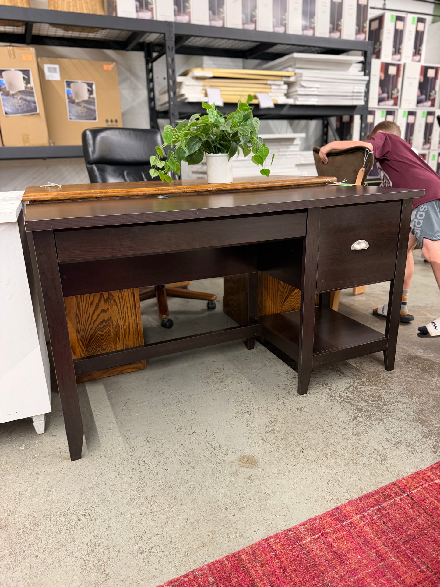 Espresso Desk with Drawer
