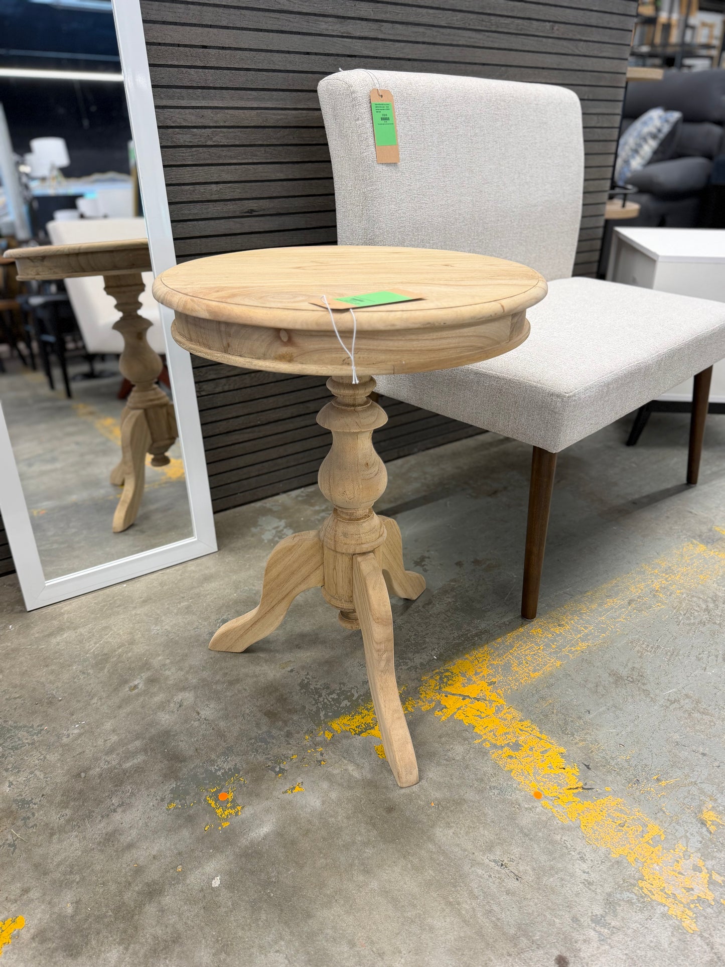 East at Main 25" Promenade Round Side Table Tan — Retails $164.99
