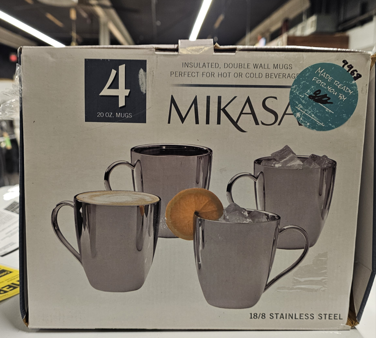 Mikasa Double Wall Stainless Steel Mug, 4-piece - - Retail Price: $39.99