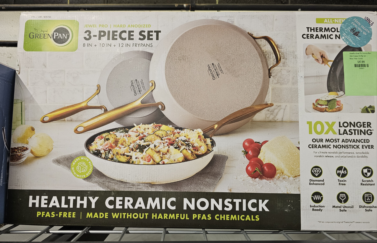 GreenPan Jewel Pro Ceramic Non-Stick 3-piece Fry Pan Set - - Retail Price: $59.99