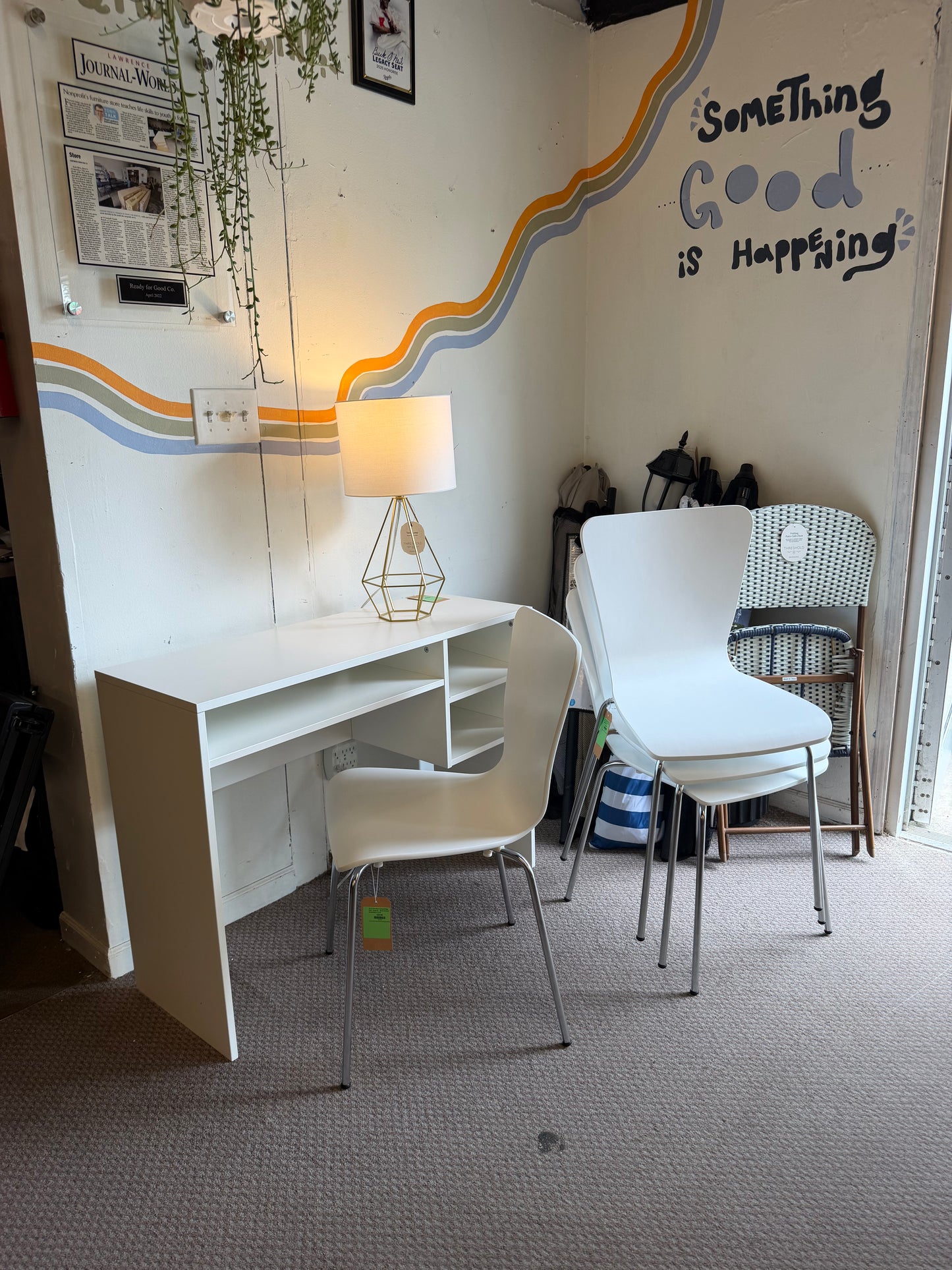 Dorm Student Writing Desk with Storage White - Room Essentials - Retails for $60 unassembled