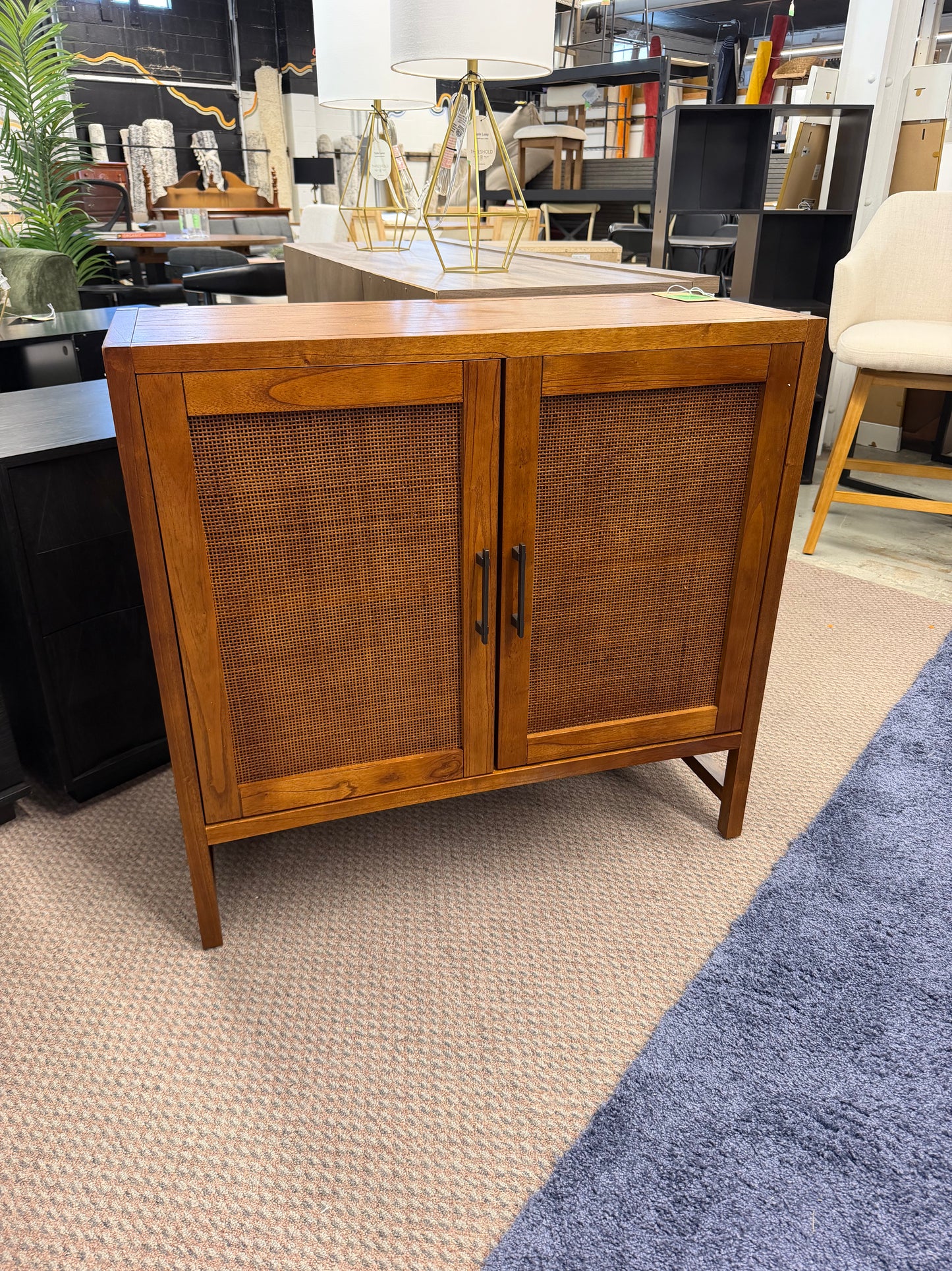 Warwick 2 Door Cabinet Brown - Threshold™: Transitional Style, Adjustable Shelves, Wood Veneer Finish Retail: $250 Highly Rated