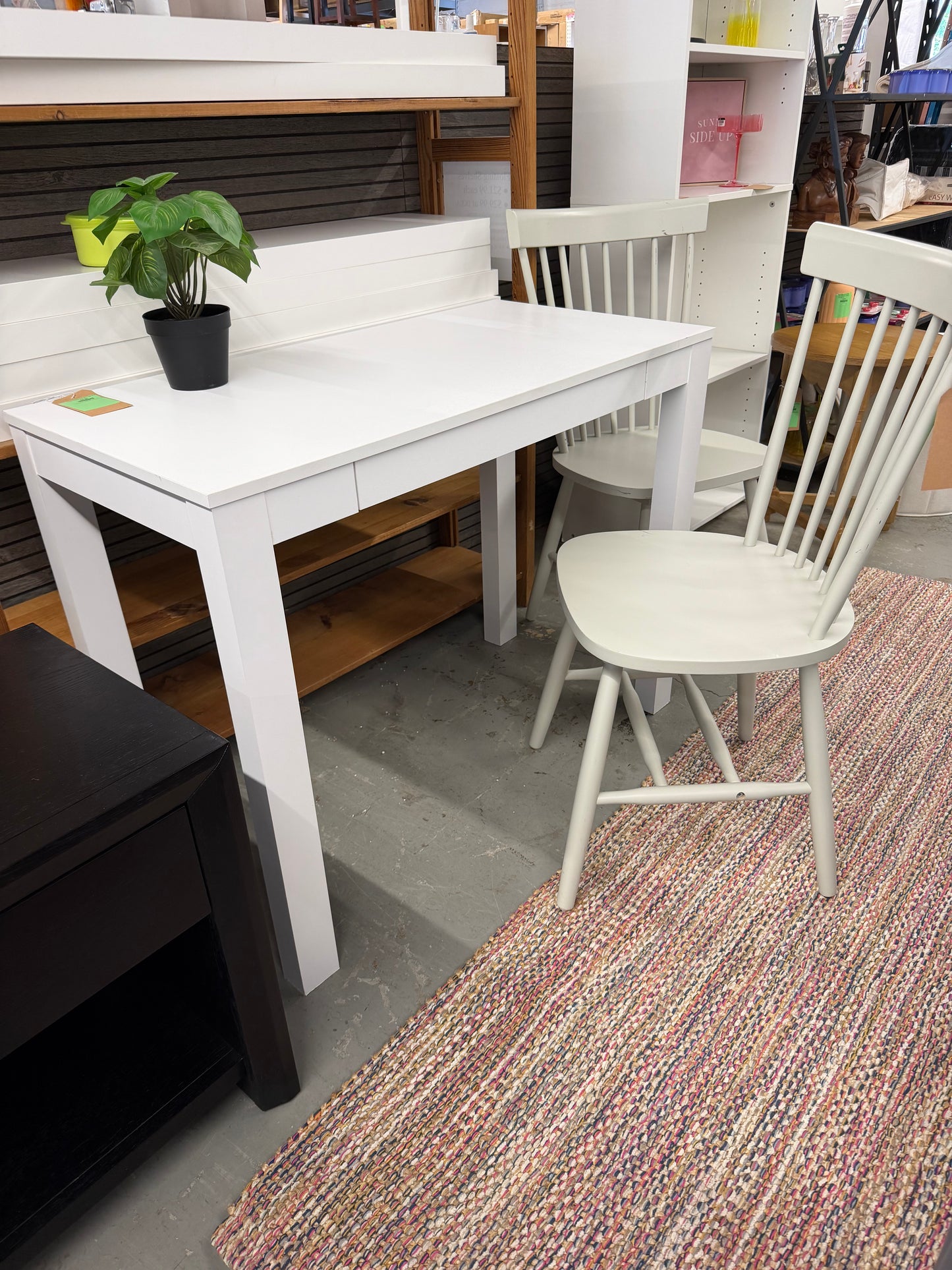 Parsons Computer Desk with Drawer White