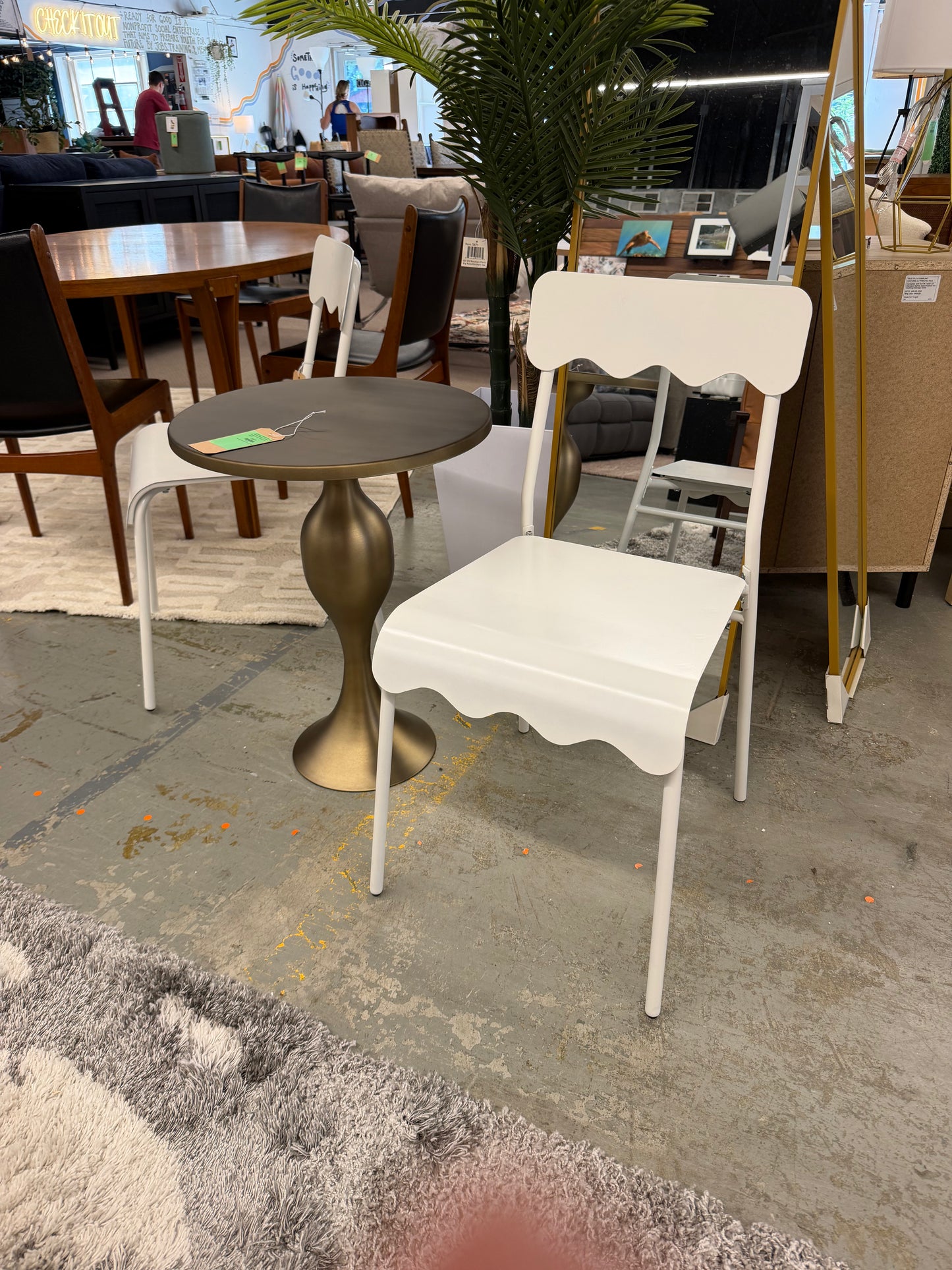 Set of 2 Wavy Metal Dining Chair Retail: $80