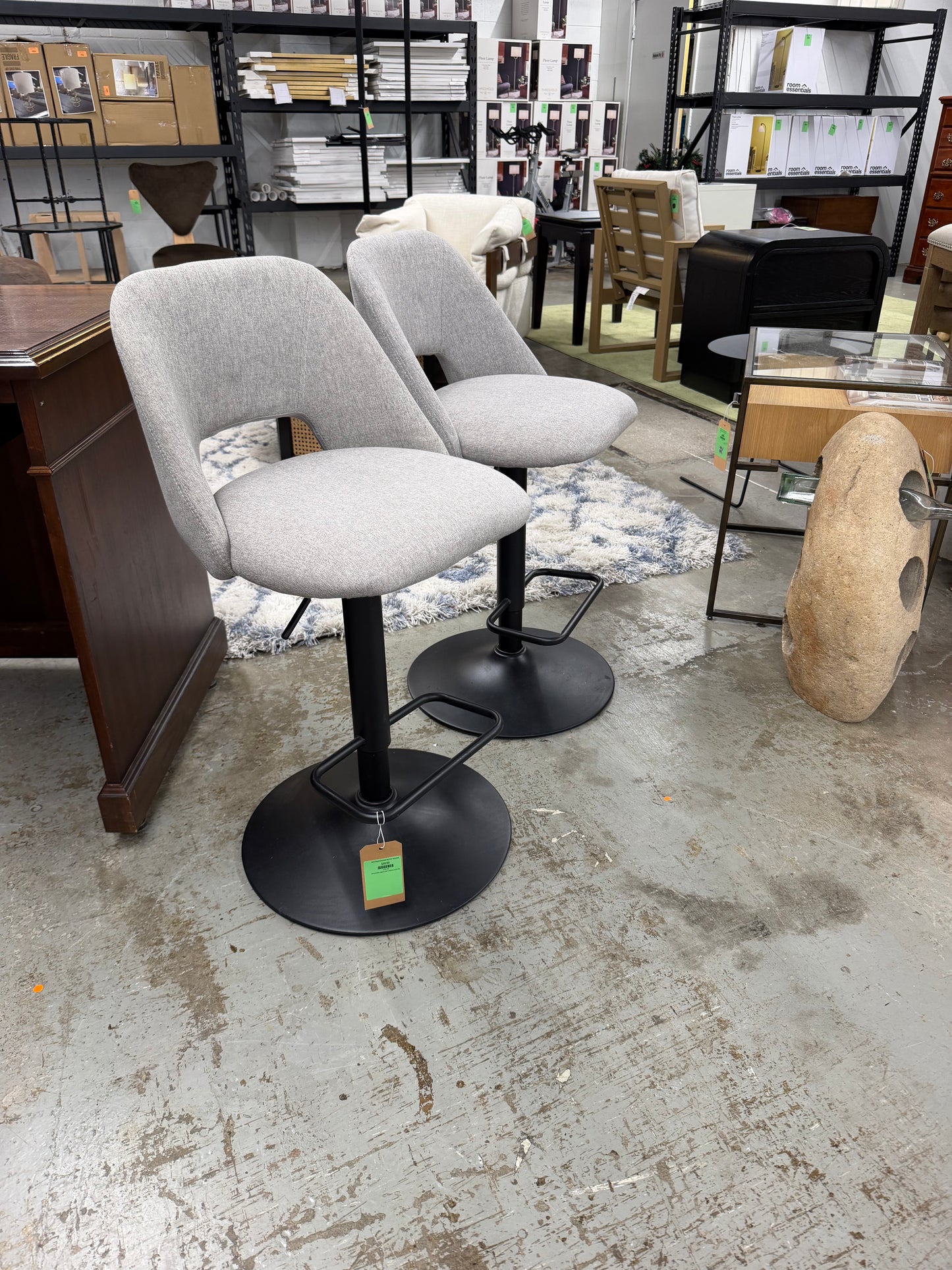 Grey Swivel Barstool Set of 2 *donated