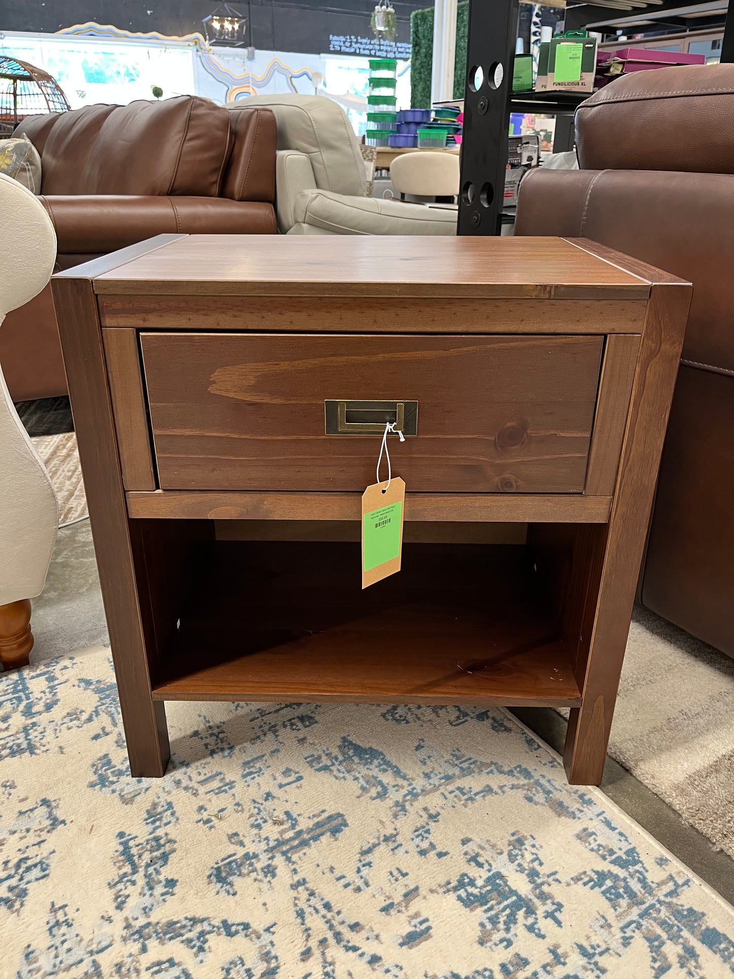 Lydia 1 Drawer Classic Solid Wood Nightstand - Walnut Retail $155