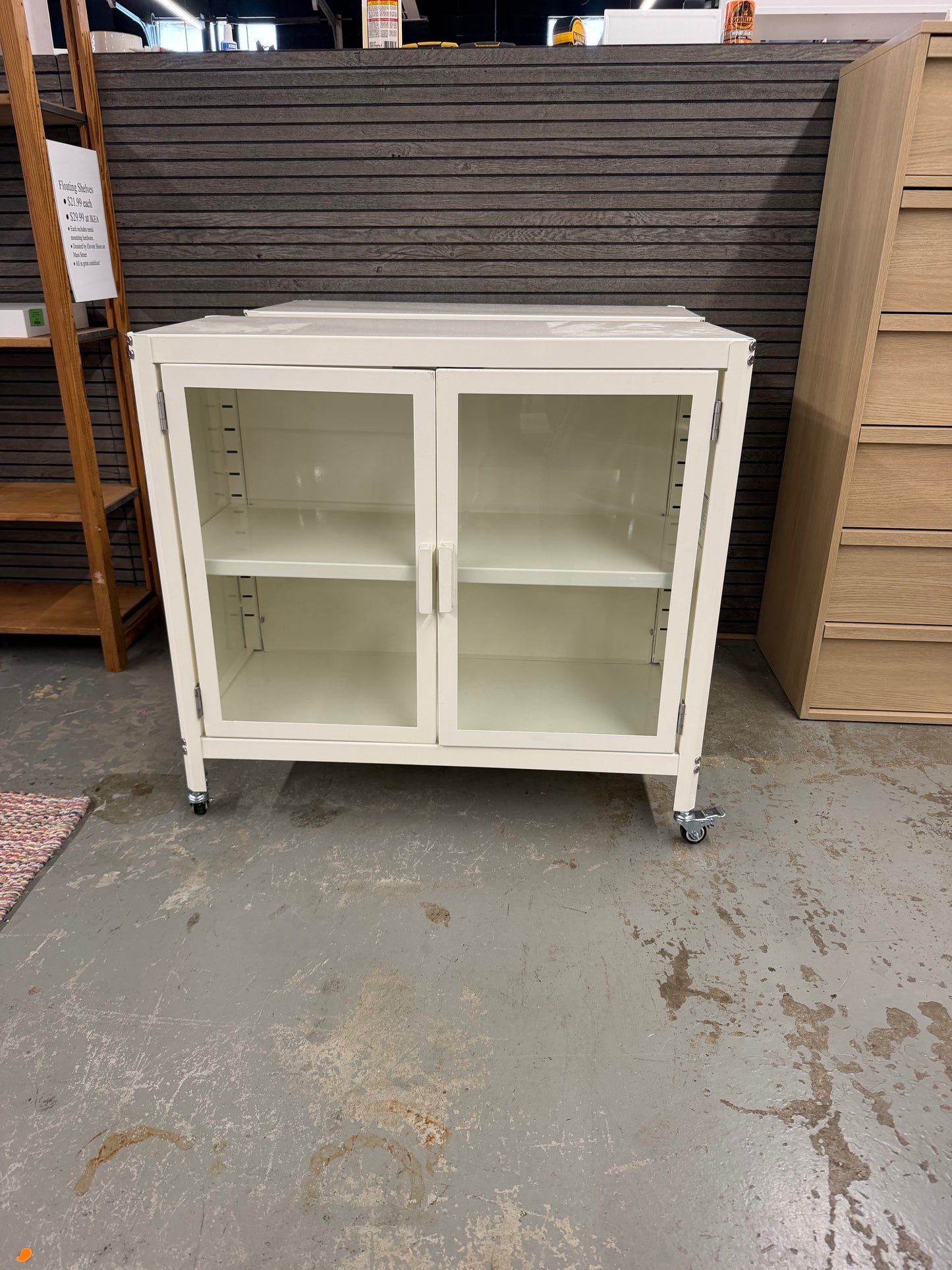 White Rolling Storage Cabinet