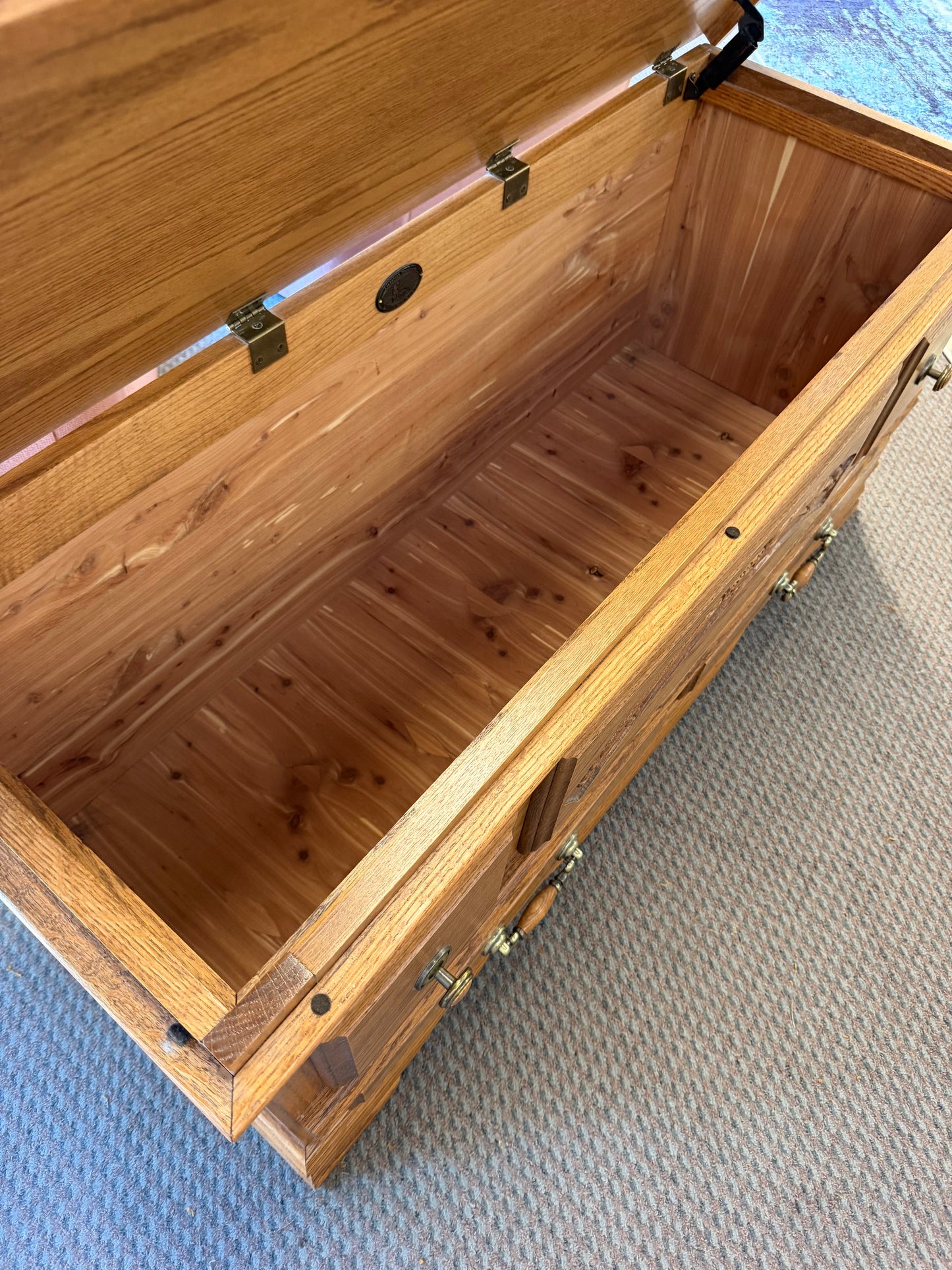 American Heirloom Oak Cedar Chest *donated