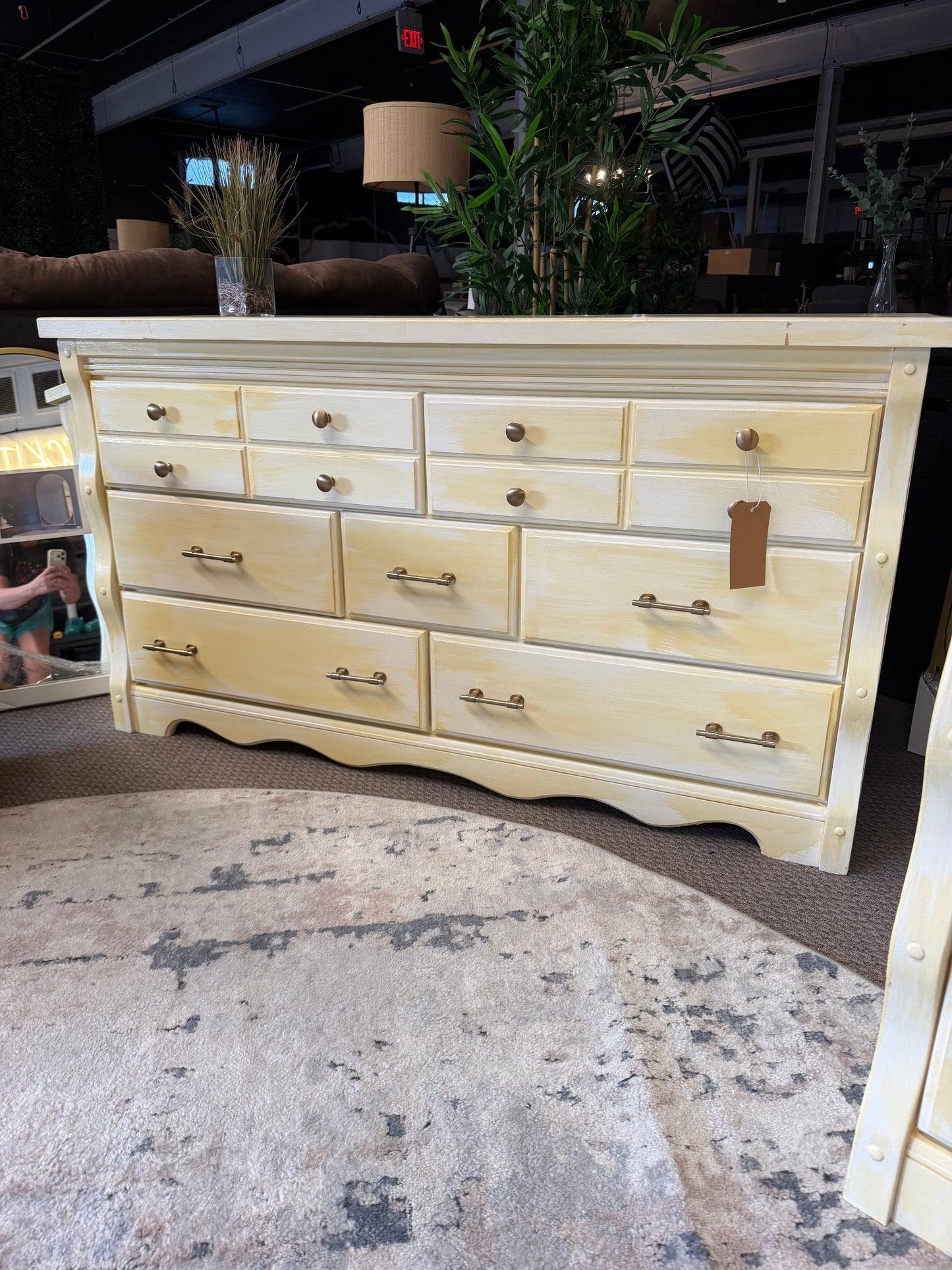 Painted Wood Dresser with New Hardware *donated