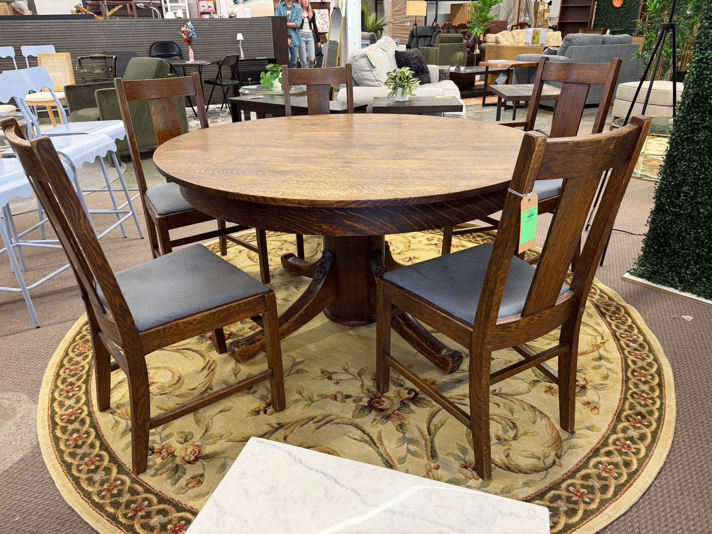 Antique Round Wood Dining Set *donated