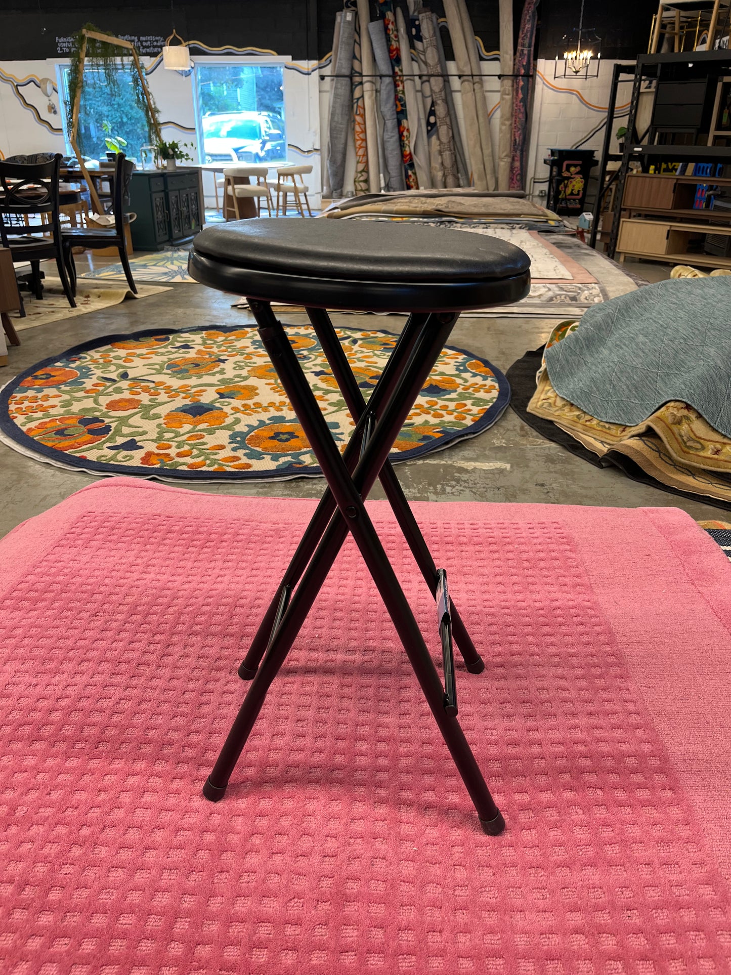 Peakform Vinyl Folding Stool Black Retail: $15.99