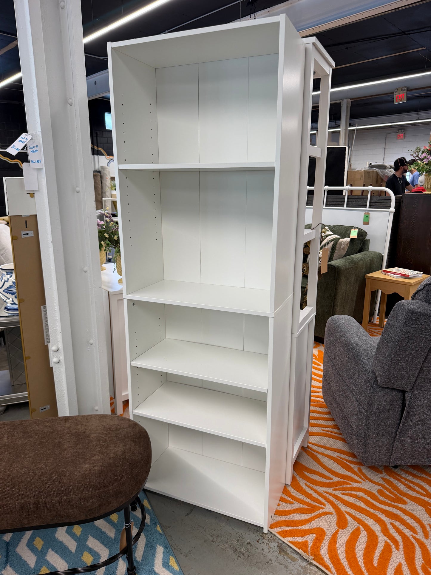 5 Tier White Shelf Bookcase