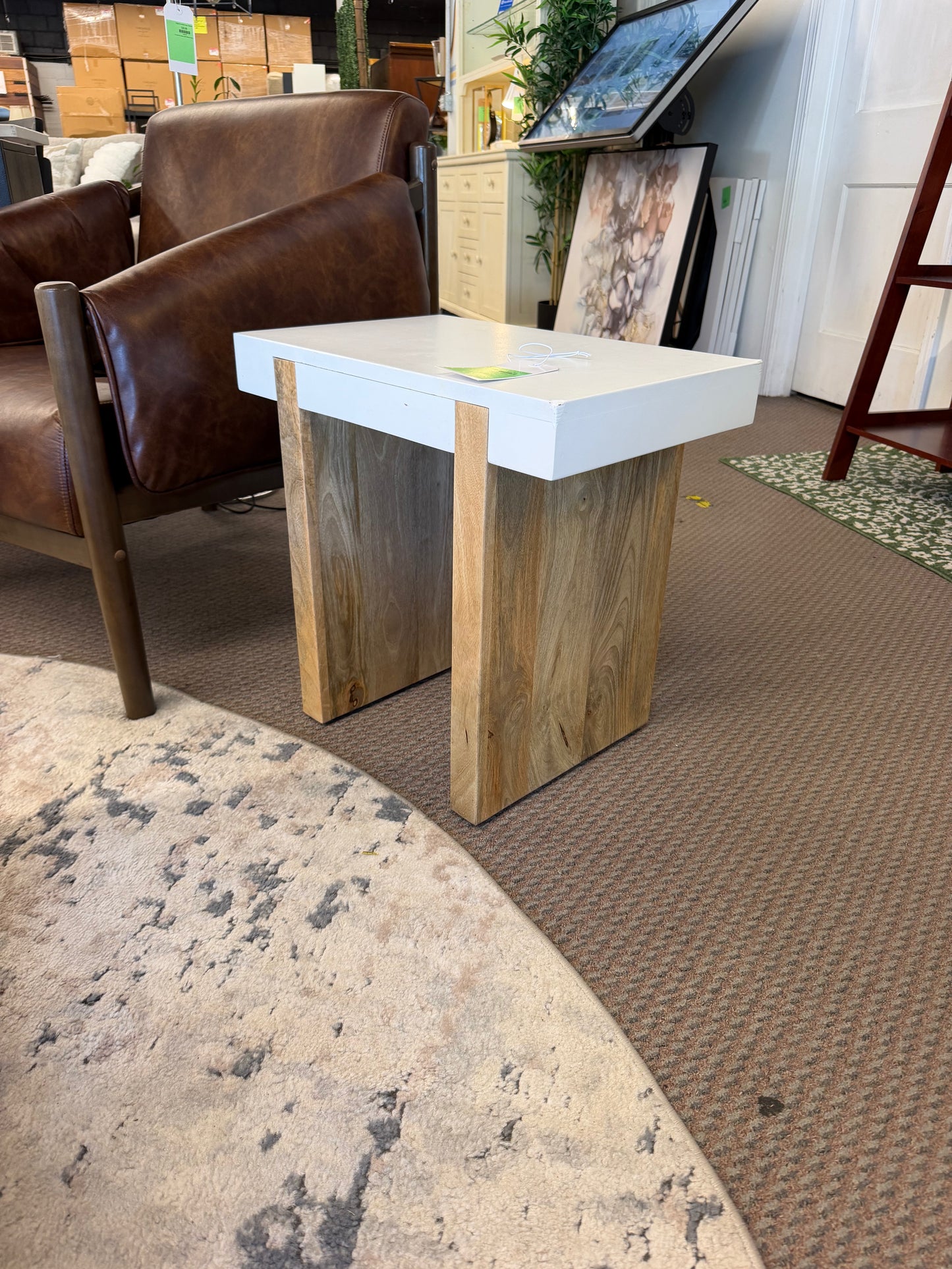 White Wood Side Table *donated