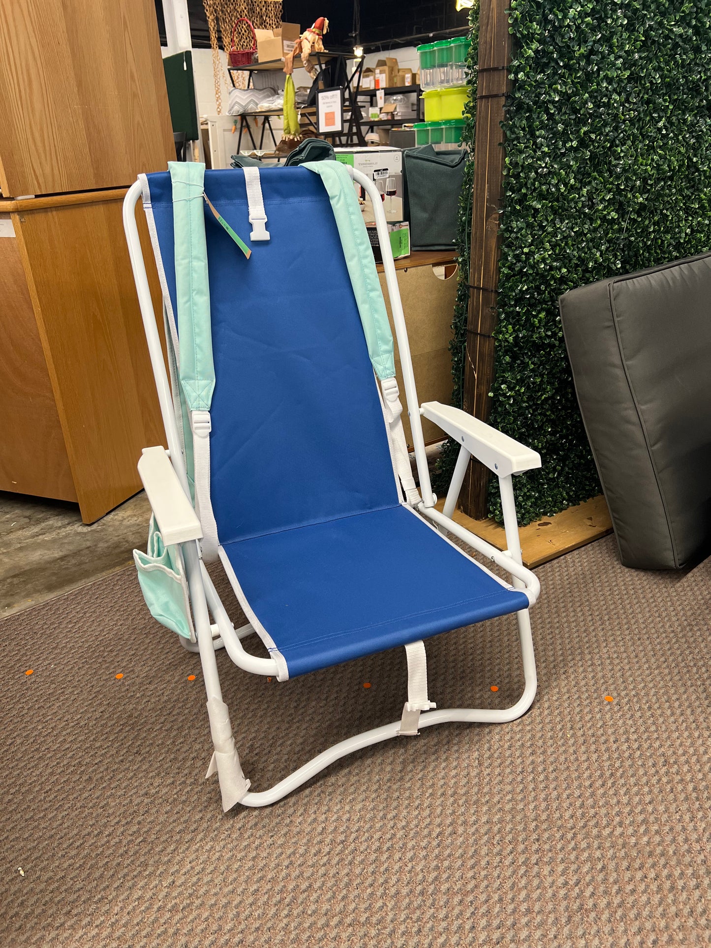 Outdoor Portable Backpack Beach Chair Navy Blue - Sun Squad | Retail Price: $40