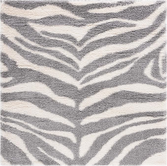 5 x 7 Area Rug Portofino Shag in Ivory / Grey | ID 14554