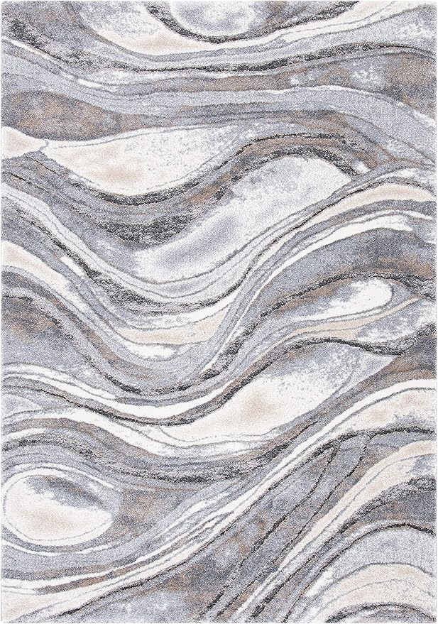 5 x 7 Area Rug SAFAVIEH Cyrus Shag Gray / Beige | ID 14505