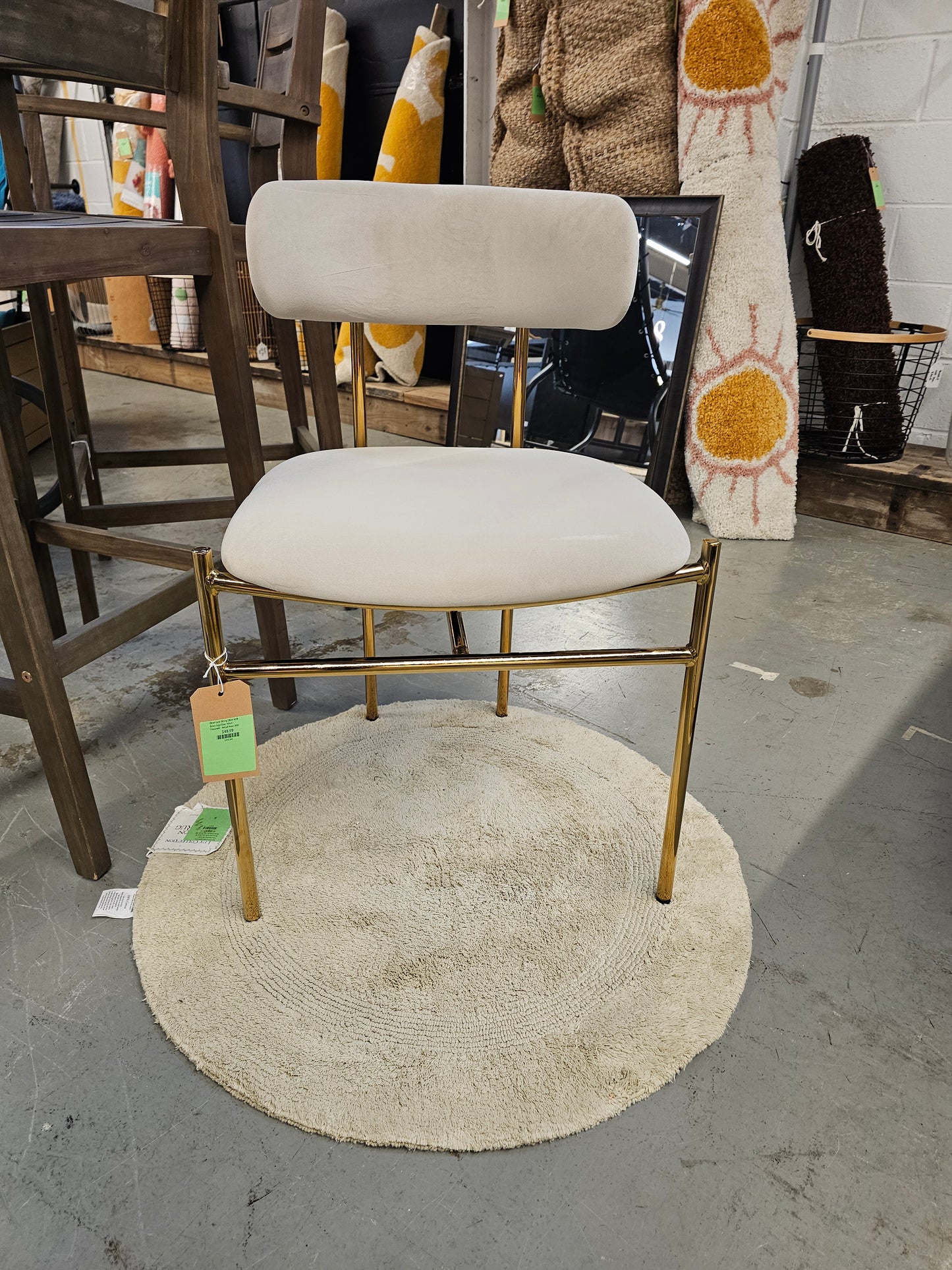 Orion Luxe Dining Chair with Brass Legs Gray Velvet - Threshold - Retail Price: $65