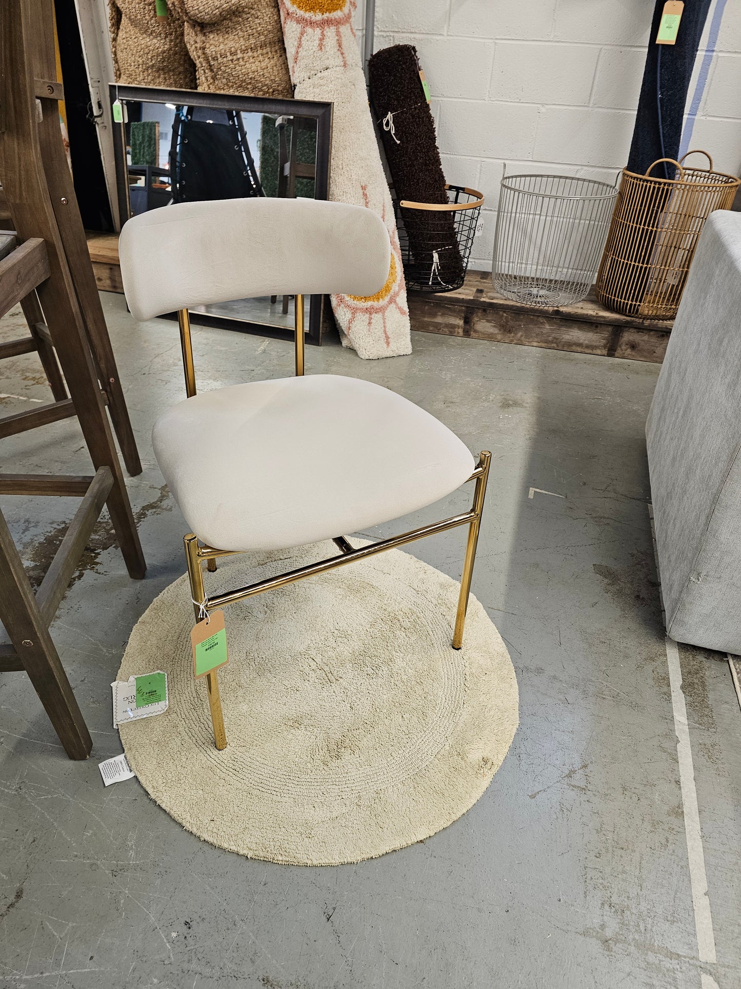 Orion Luxe Dining Chair with Brass Legs Gray Velvet - Threshold - Retail Price: $65