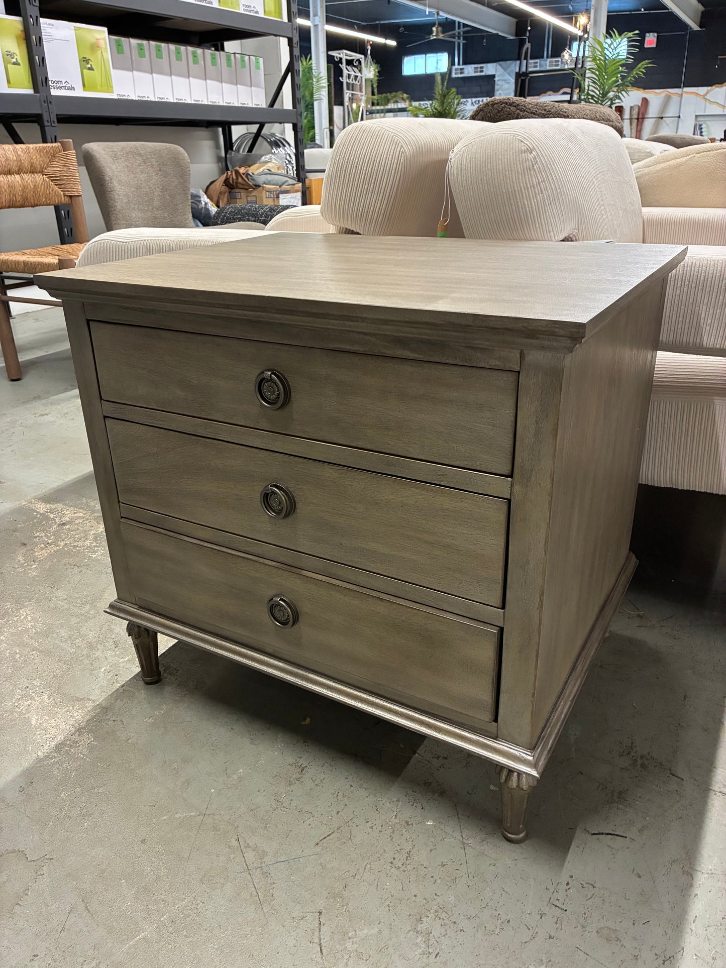 Lisabet 3 Drawer Contemporary Wood Nightstand in Light Brown | Retail Price: $575