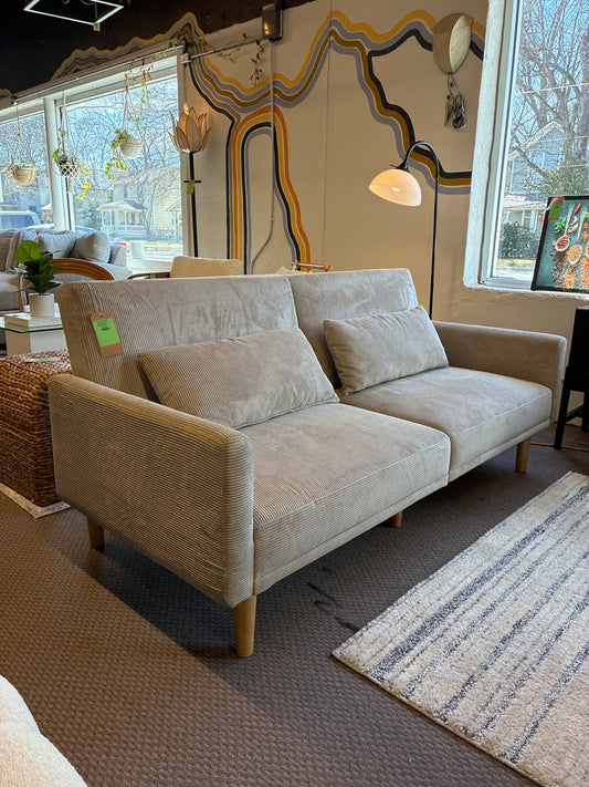 72in Mid Century Modern Futon Sofa Corduroy Taupe - Room Essentials | Retails in box (unassembled) for $240