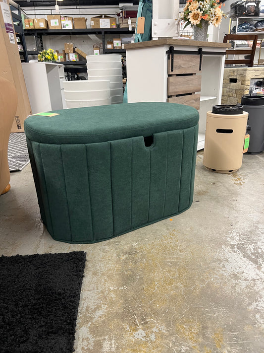 32" Folding Double Storage Bench Green - Room Essentials