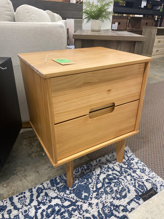 Sloane 2 Drawer Groove Handle Wood Nightstand - Caramel | Retail Price: $125