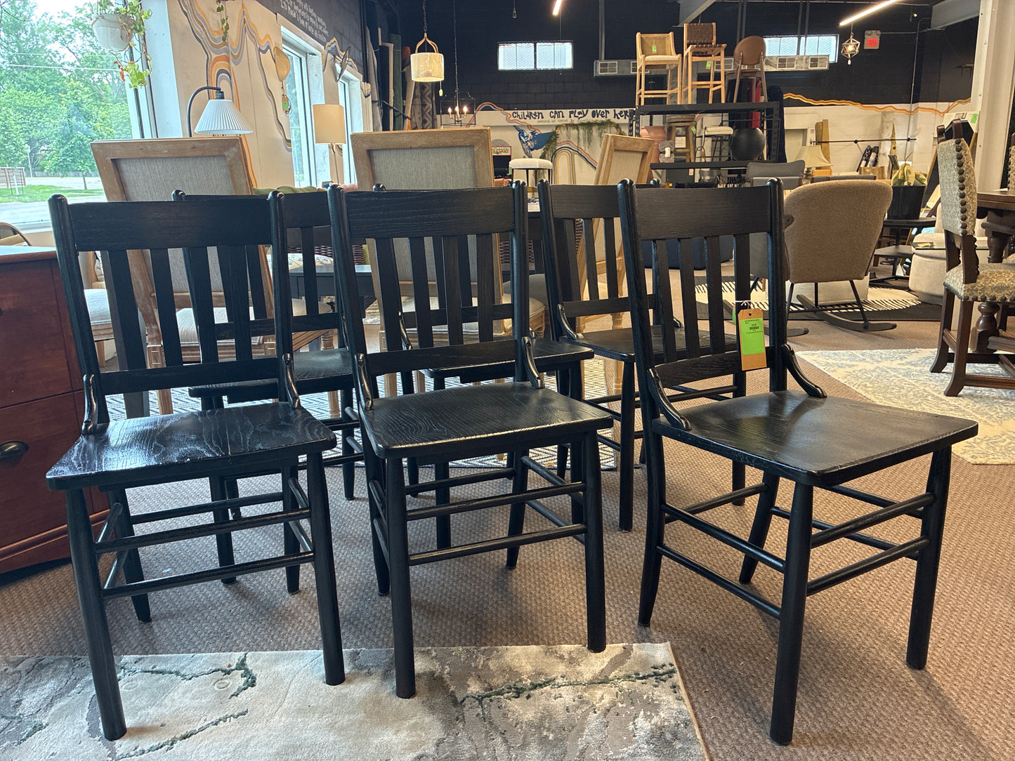 Zell Wooden Dining Chairs Set Of 6 *donated