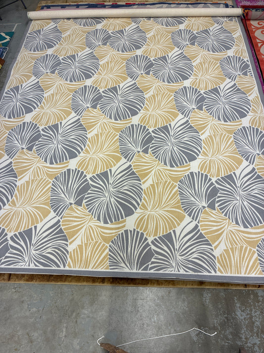 10 x 13 Area Rug Waverly Leaf Gray Yellow | ID