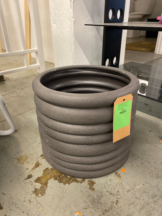 Banded Stoneware Indoor Outdoor Planter Pot Charcoal Gray 12.25"x12.25"x10" - Threshold | Retail Price: $30