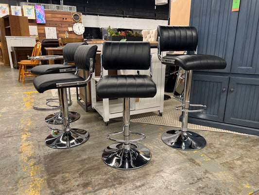 Set of 4 Black Barstools