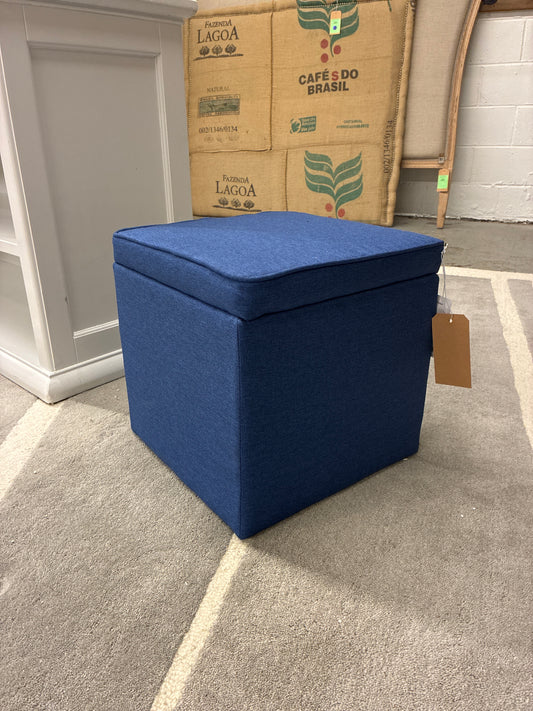 15" Square Small Single Storage Ottoman Blue - Room Essentials | Retail Price: $20