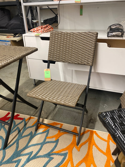 1pc Wicker Outdoor Portable Folding Chair Brown - Room Essentials | Retail Price: $55