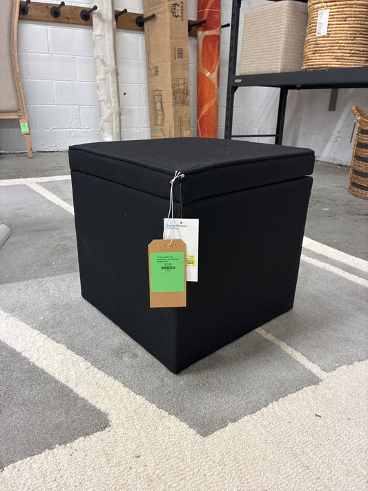 15" Square Small Storage Ottoman Black - Room Essentials | Retail Price: $20