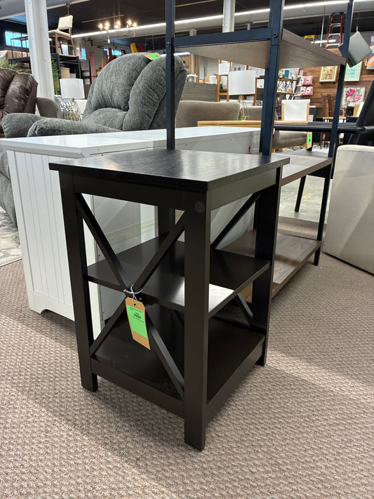 X Design End Table in Espresso | Retail Price: $37